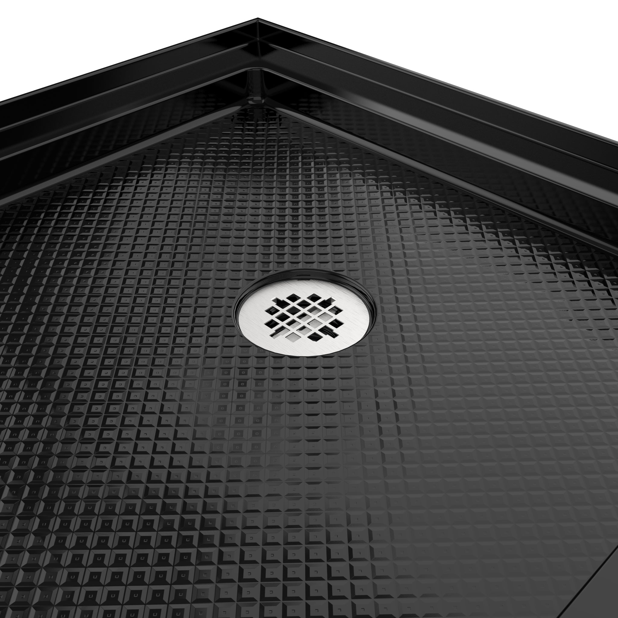 DreamLine SlimLine 36" D x 60" W x 2 3/4" H Alcove Shower Base & 2" Brushed Brass RH Round Drain
