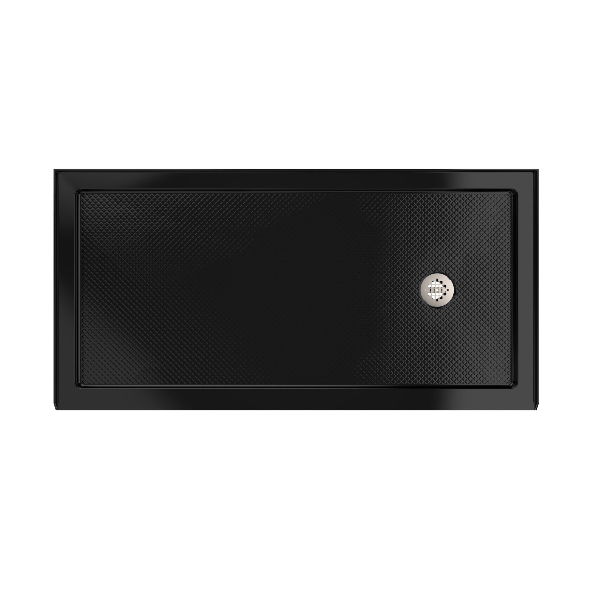 DreamLine SlimLine 36" D x 60" W x 2 3/4" H Alcove Shower Base & 2" Brushed Brass RH Round Drain