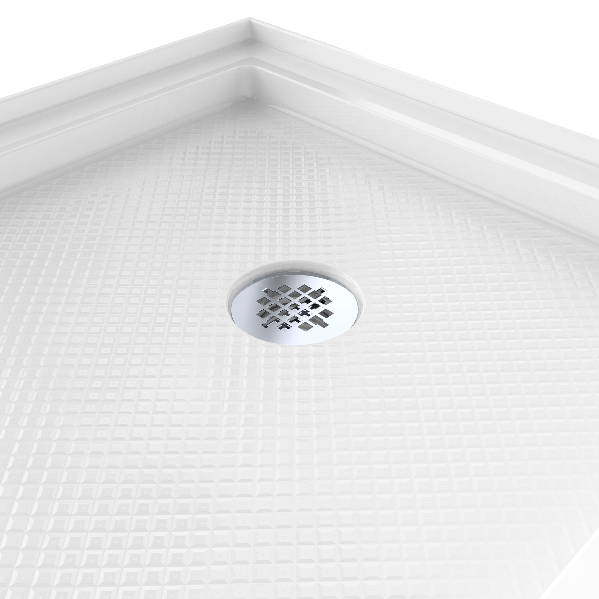 DreamLine SlimLine 36" D x 60" W x 2 3/4" H Alcove Shower Base & 2" Brushed Brass RH Round Drain