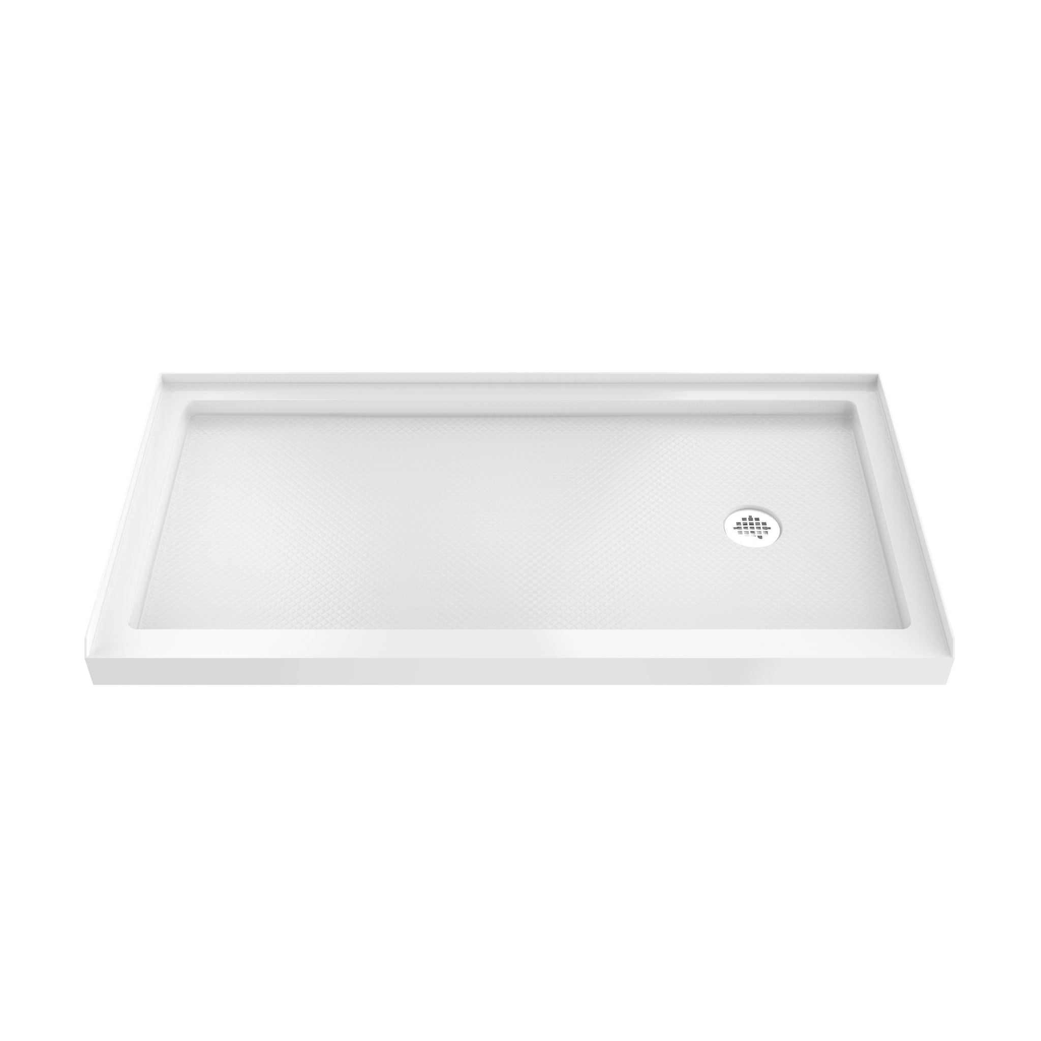 DreamLine SlimLine 30" D x 60" W x 2 3/4" H Alcove Shower Base & 2" Matte Right Handed Round Drain