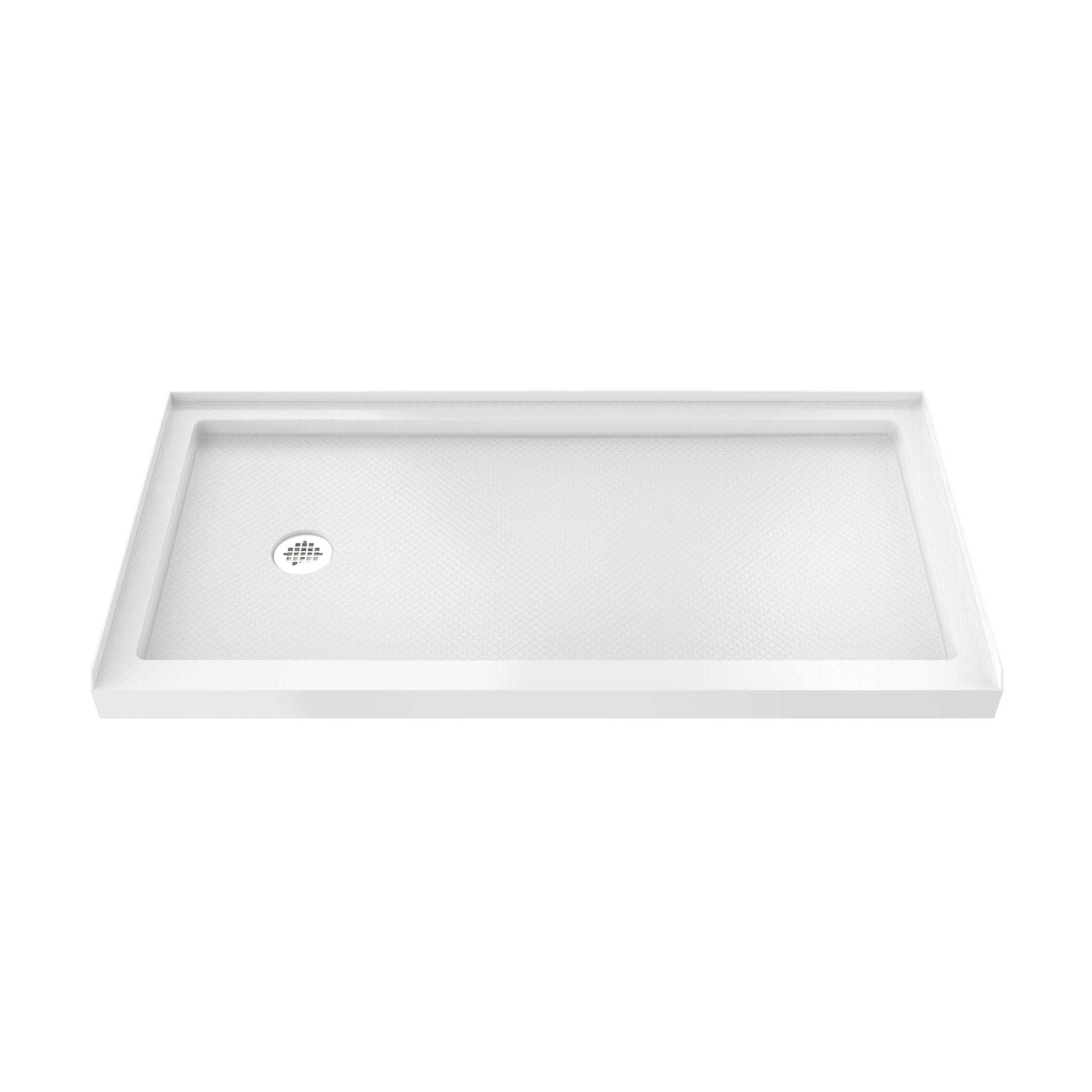 DreamLine SlimLine 34" D x 60" W x 2 3/4" H White Alcove Shower Base & 2" LH Round Drain