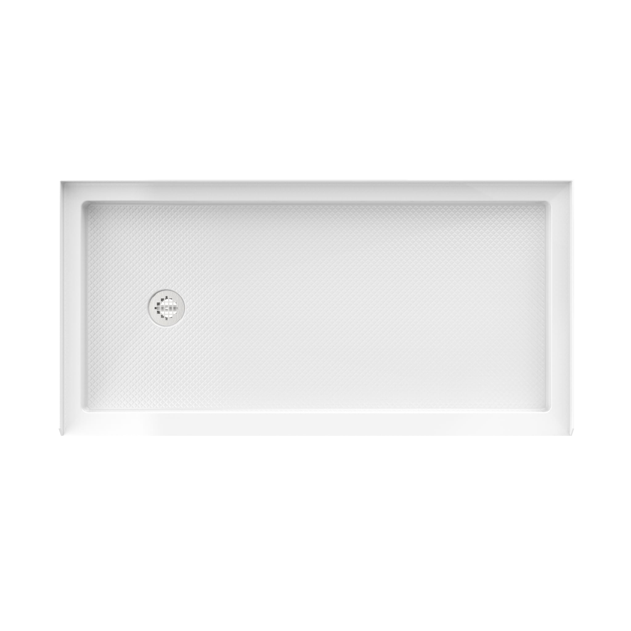 DreamLine SlimLine 32" D x 60" W x 2 3/4" H White Alcove Shower Base & 2" LH Round Drain