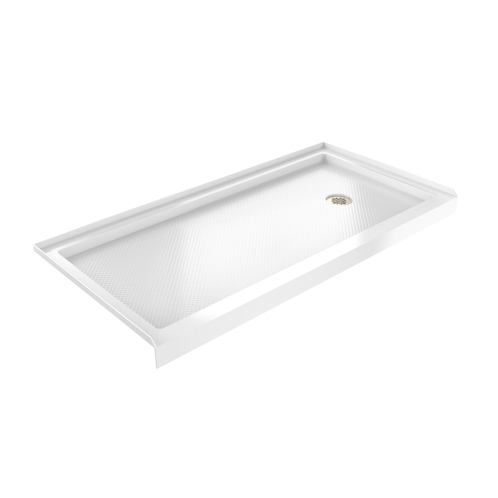 DreamLine SlimLine 30" D x 60" W x 2 3/4" H Alcove Shower Base & 2" Matte Right Handed Round Drain