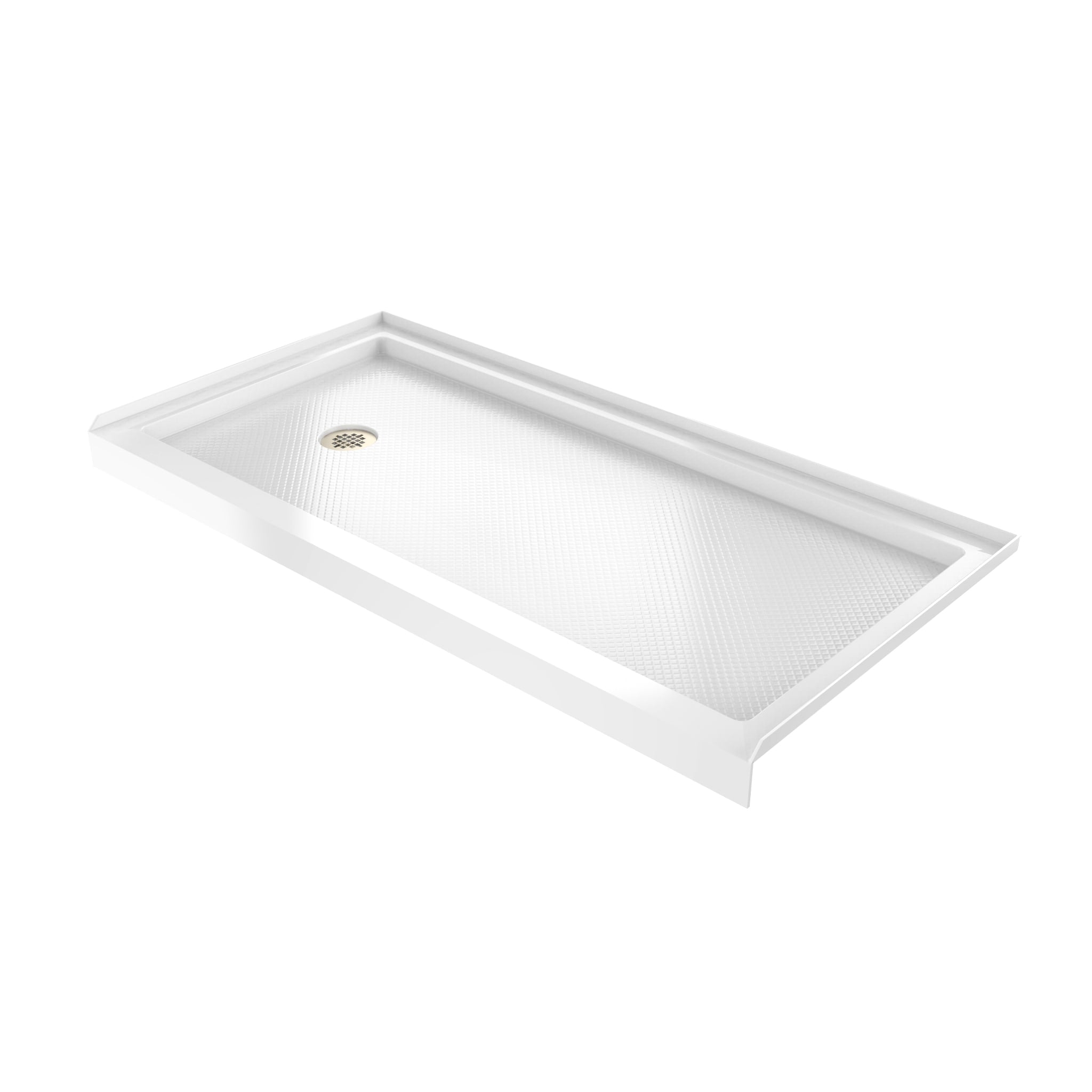 DreamLine SlimLine 34" D x 60" W x 2 3/4" H White Alcove Shower Base & 2" LH Round Drain