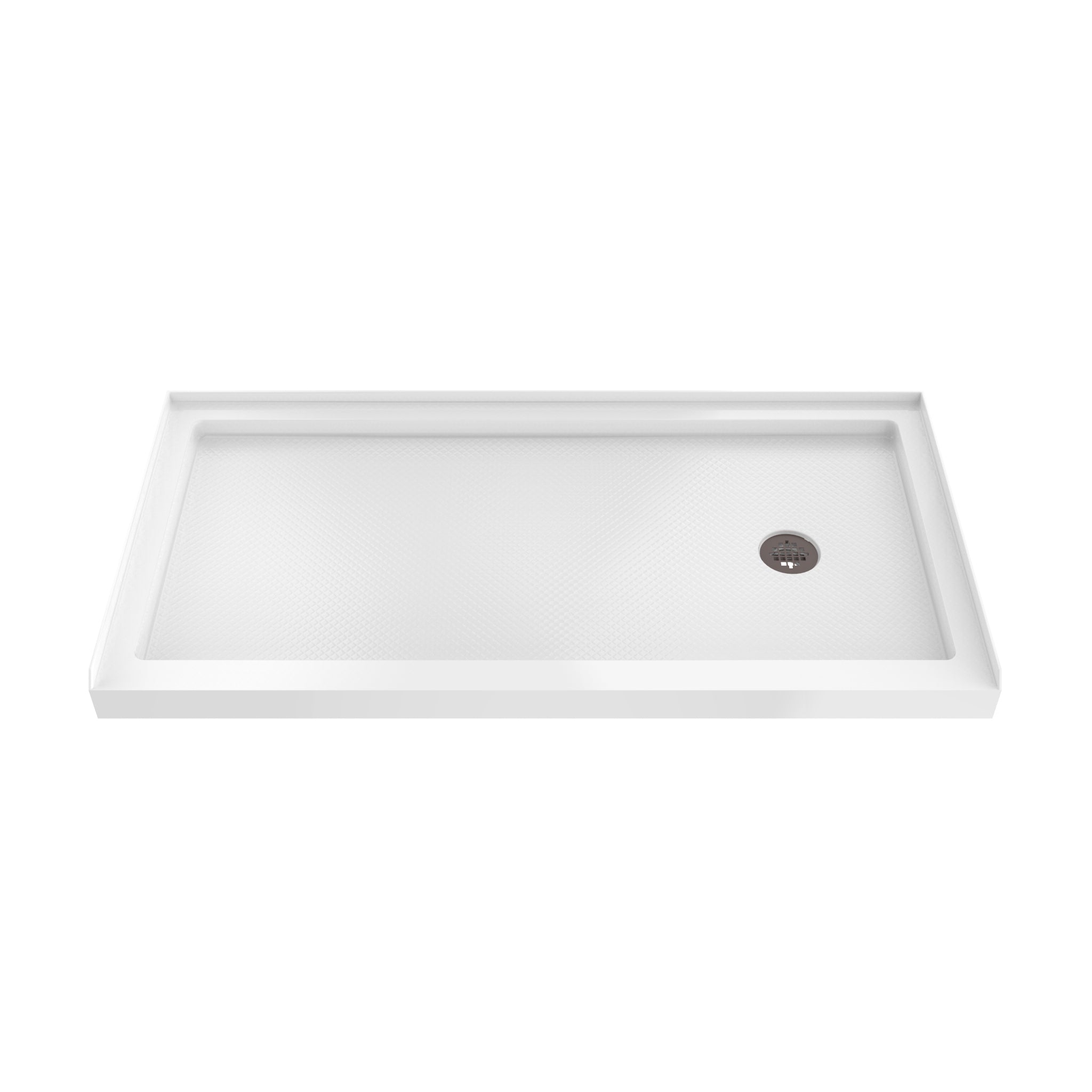 DreamLine SlimLine 30" D x 60" W x 2 3/4" H Alcove Shower Base & 2" Matte Right Handed Round Drain