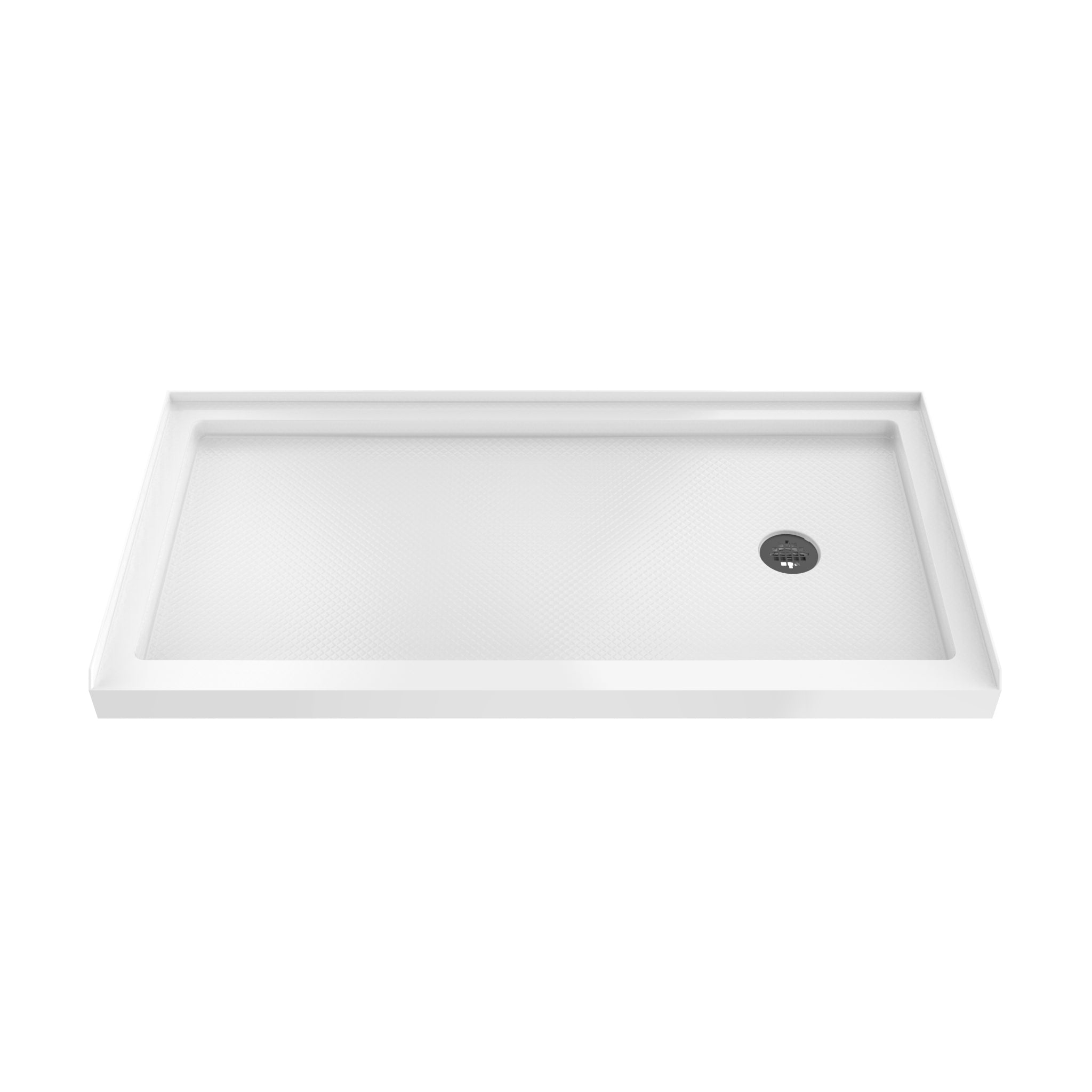 DreamLine SlimLine 30" D x 60" W x 2 3/4" H Alcove Shower Base & 2" Matte Right Handed Round Drain