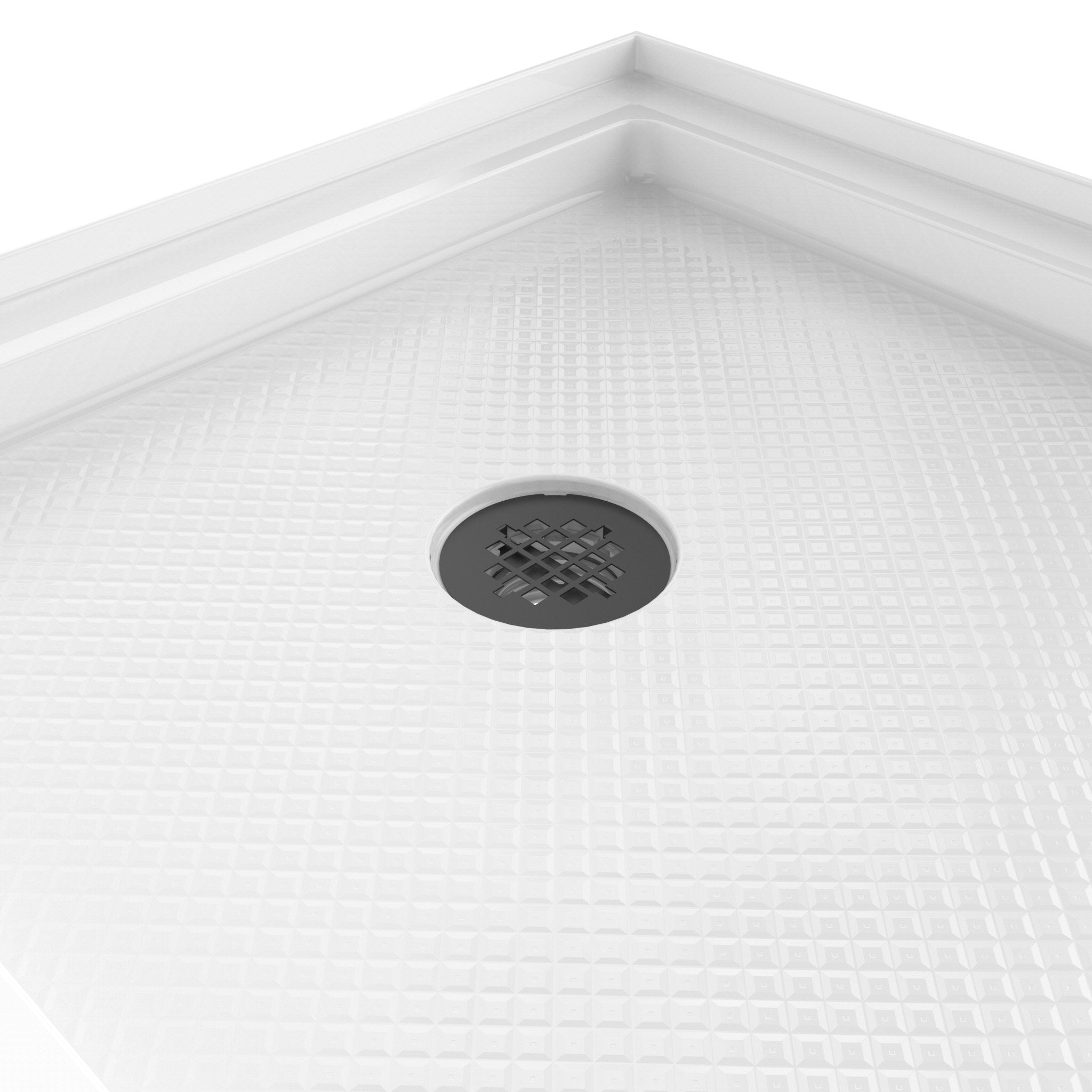 DreamLine SlimLine 32" D x 60" W x 2 3/4" H White Alcove Shower Base & 2" LH Round Drain