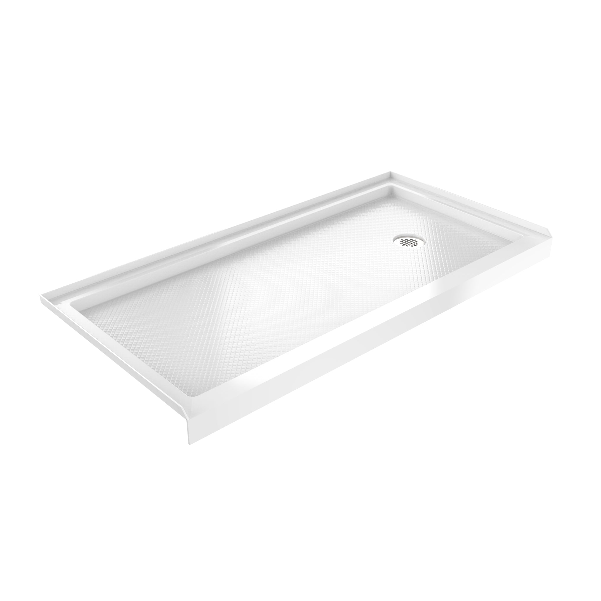 DreamLine SlimLine 30" D x 60" W x 2 3/4" H Alcove Shower Base & 2" Matte Right Handed Round Drain