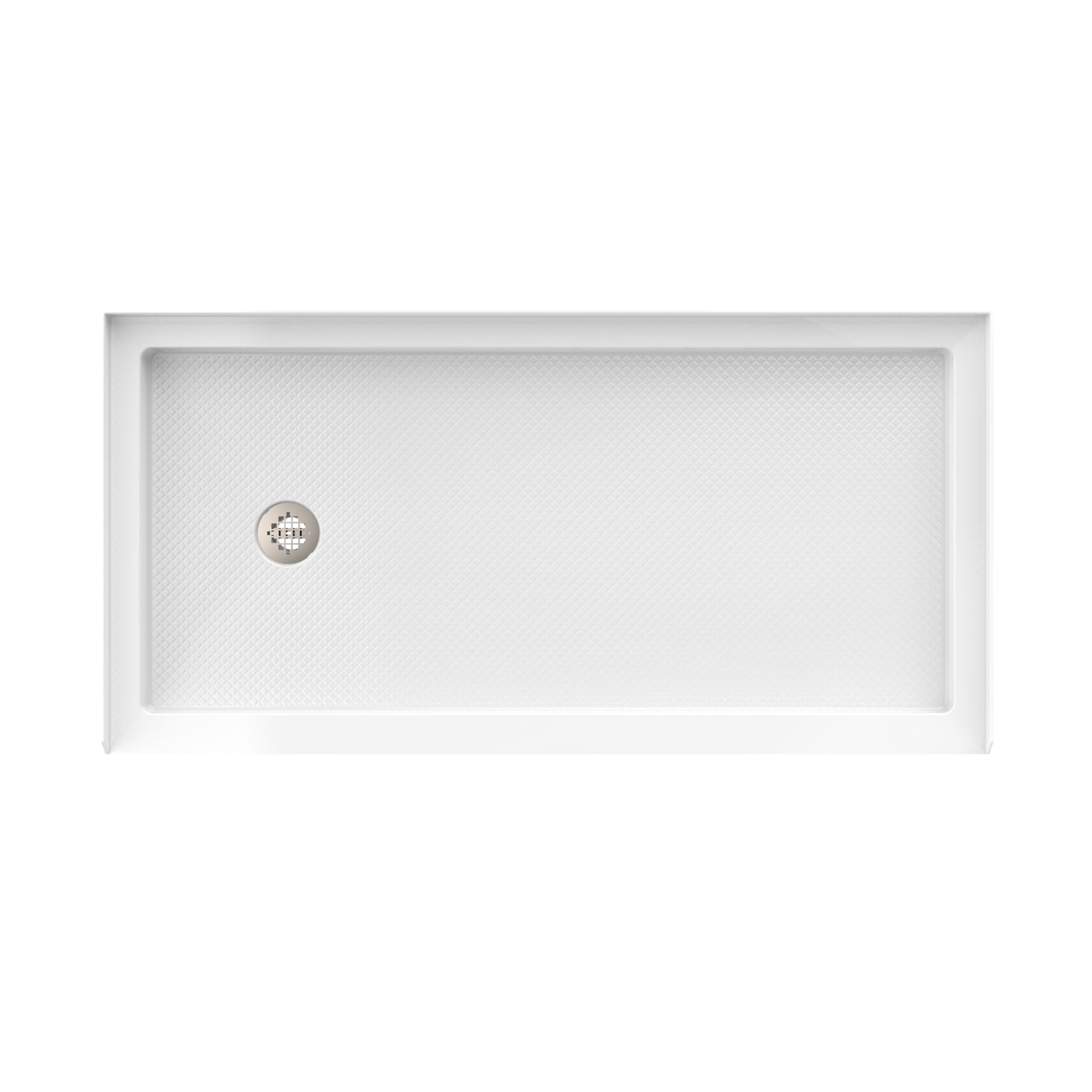 DreamLine SlimLine 32" D x 60" W x 2 3/4" H White Alcove Shower Base & 2" LH Round Drain