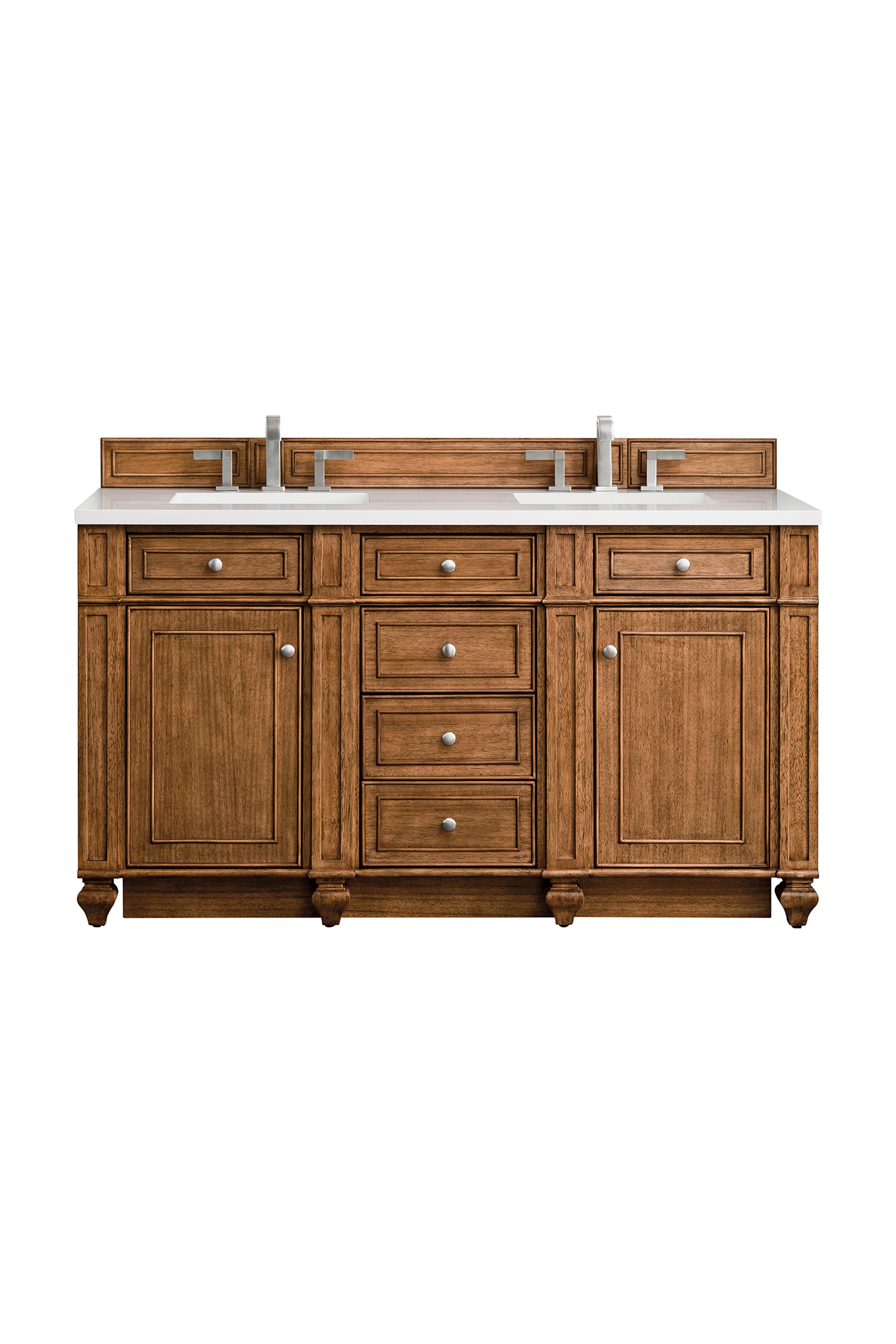 James Martin Bristol 60" Double Vanity in Saddle Brown with 3cm Countertop