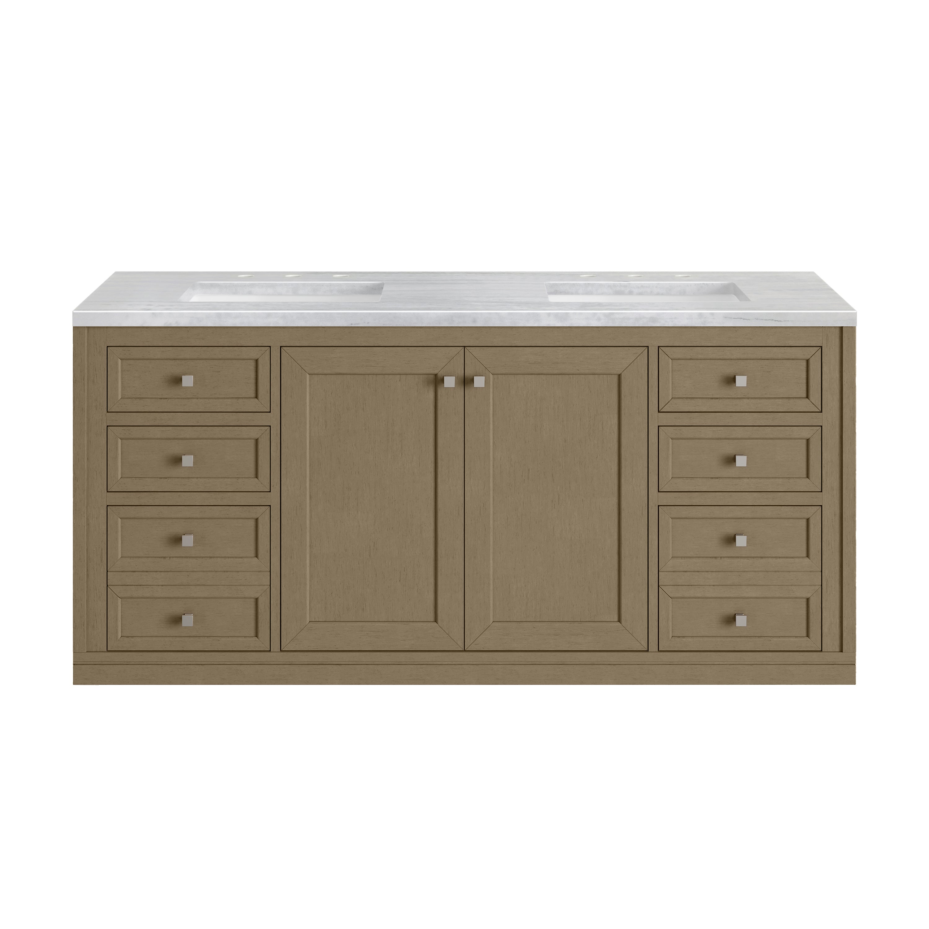 James Martin Chicago 60" Double Vanity in Walnut Whisper with 3cm Countertop