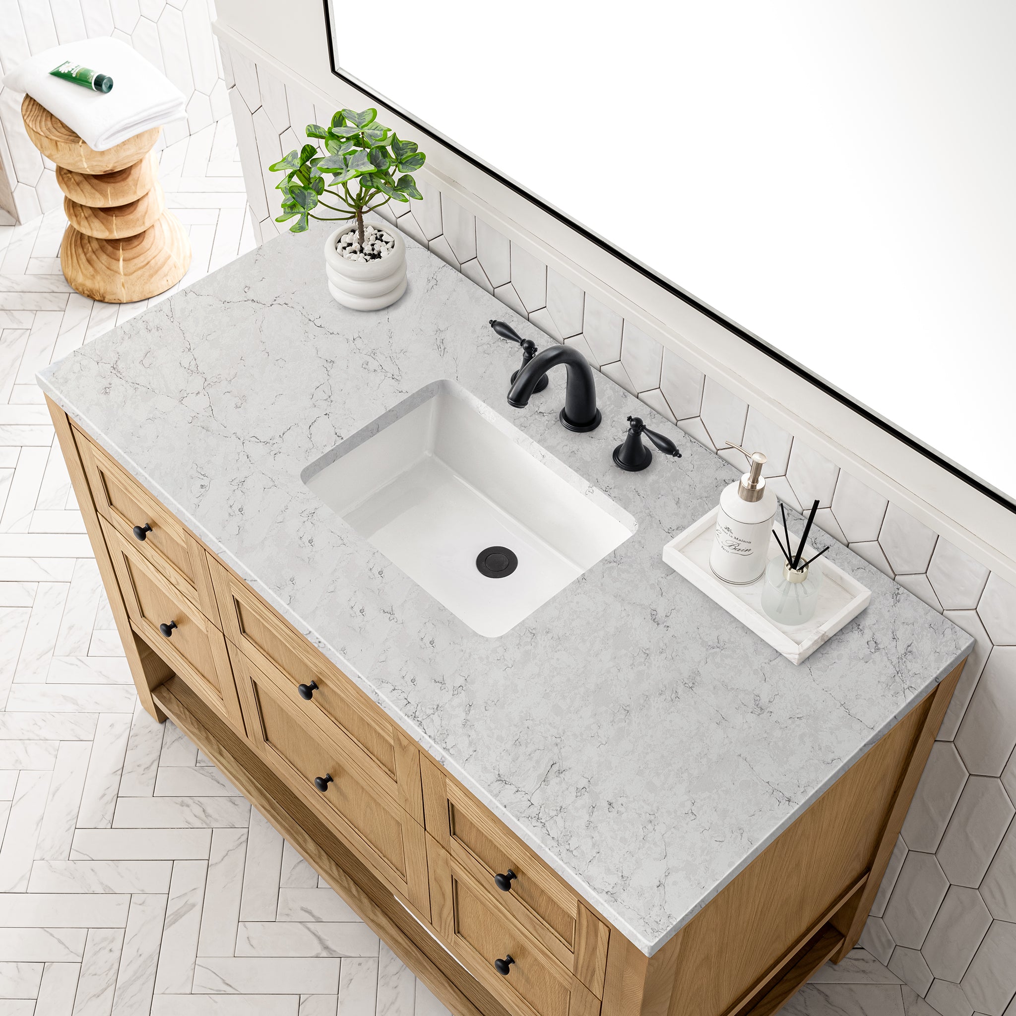 James Martin Breckenridge 48" Single Vanity in Light Natural Oak with 3cm Countertop
