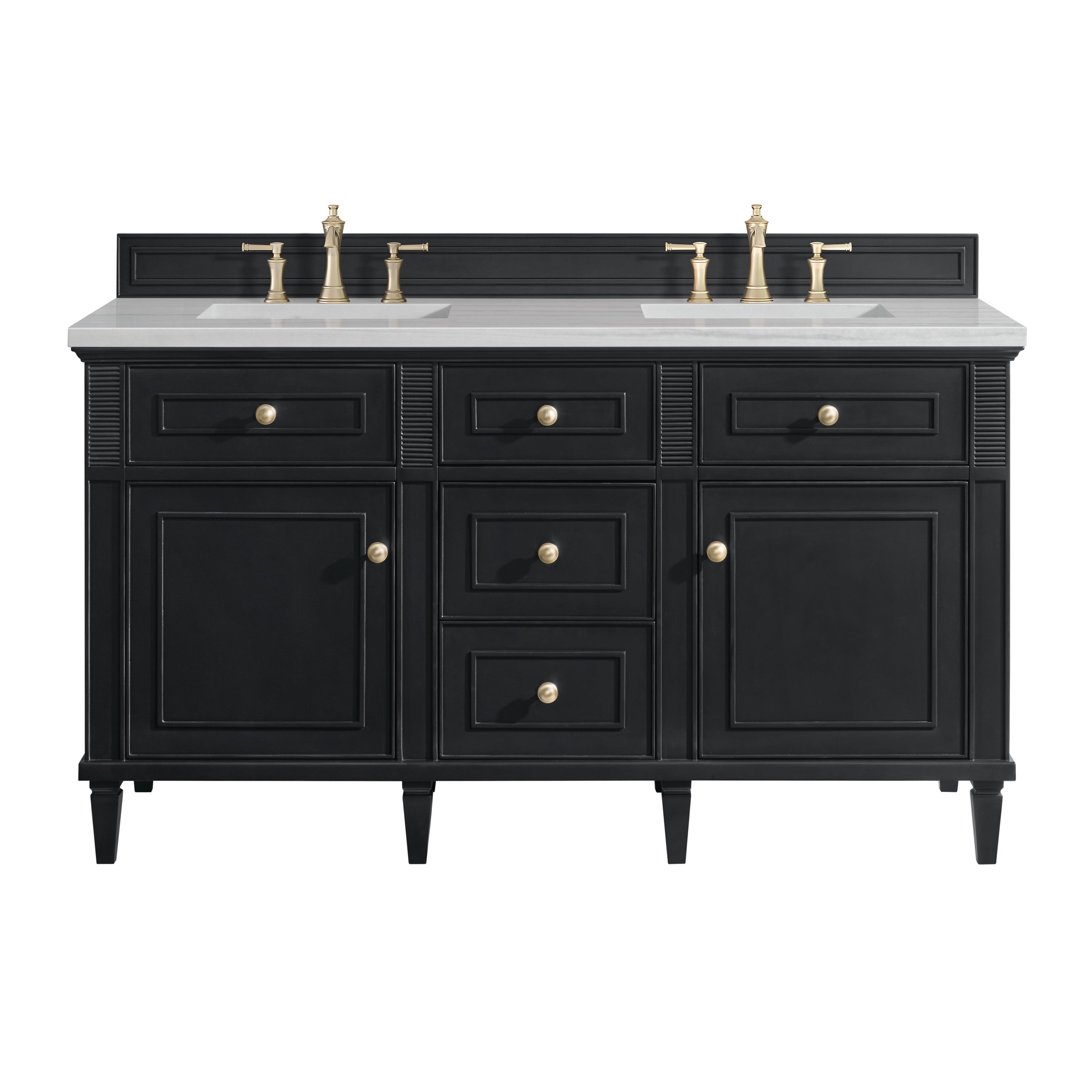 James Martin Lorelai 60" Double Vanity in Black Onyx with 3cm Countertop