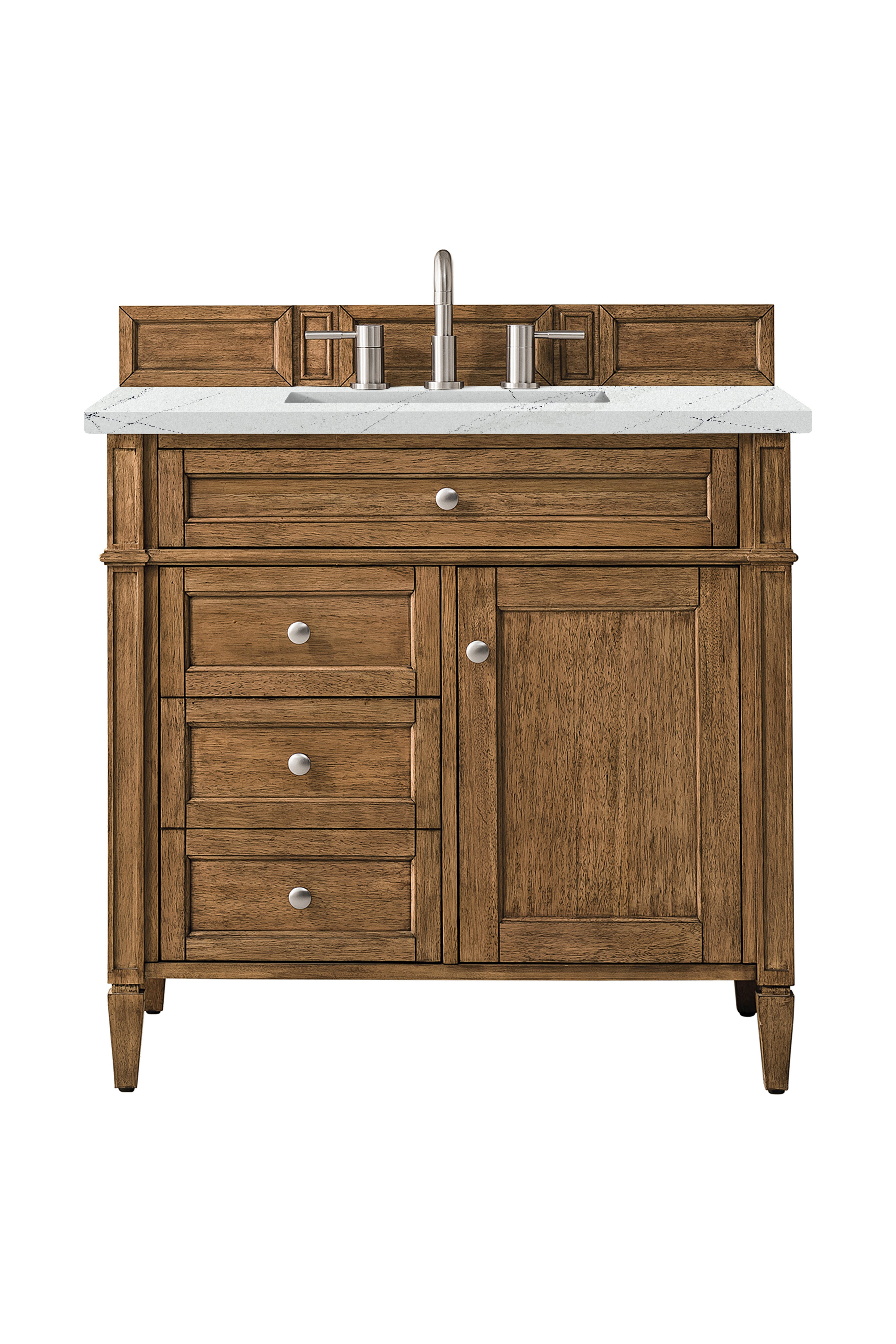 James Martin Brittany 36" Single Vanity in Saddle Brown with 3cm Countertop