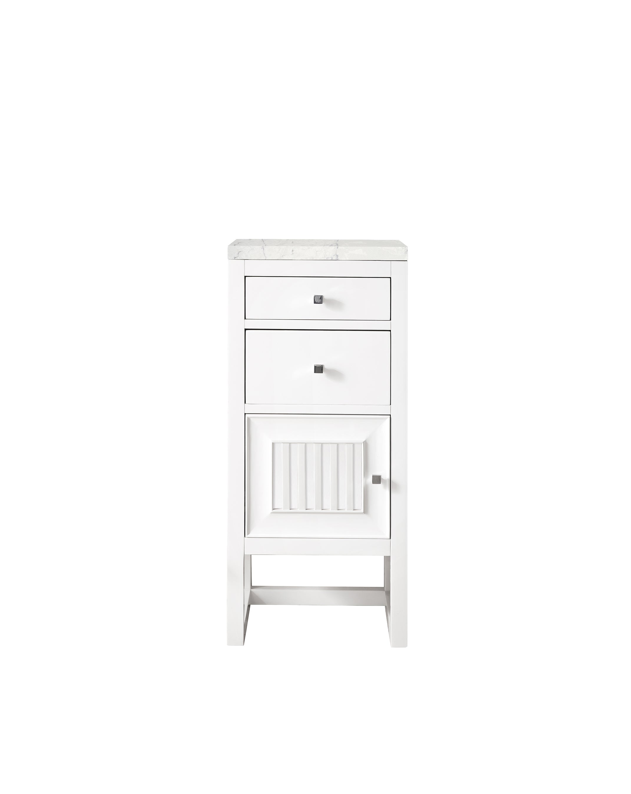 James Martin Athens 15" Base Cabinet with Drawers and Left Door in Glossy White with 3cm Countertop