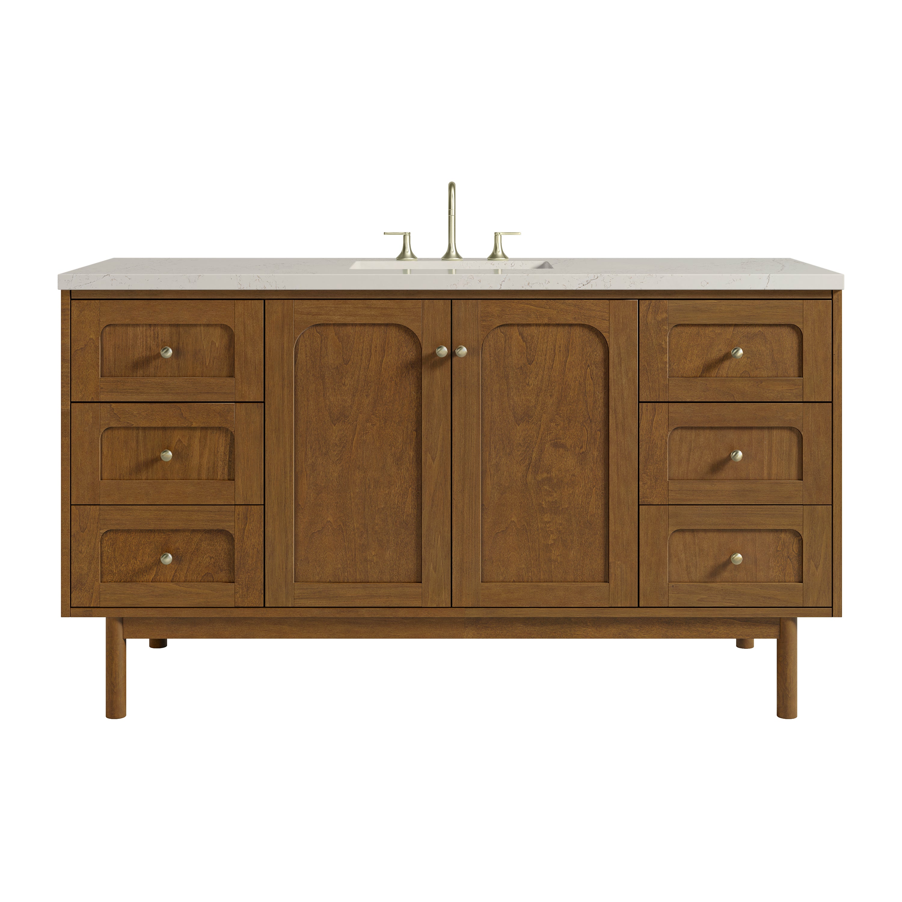 James Martin Laurent 60" Single Vanity in Honey Oak with 3cm Countertop and FreePower Wireless Charger