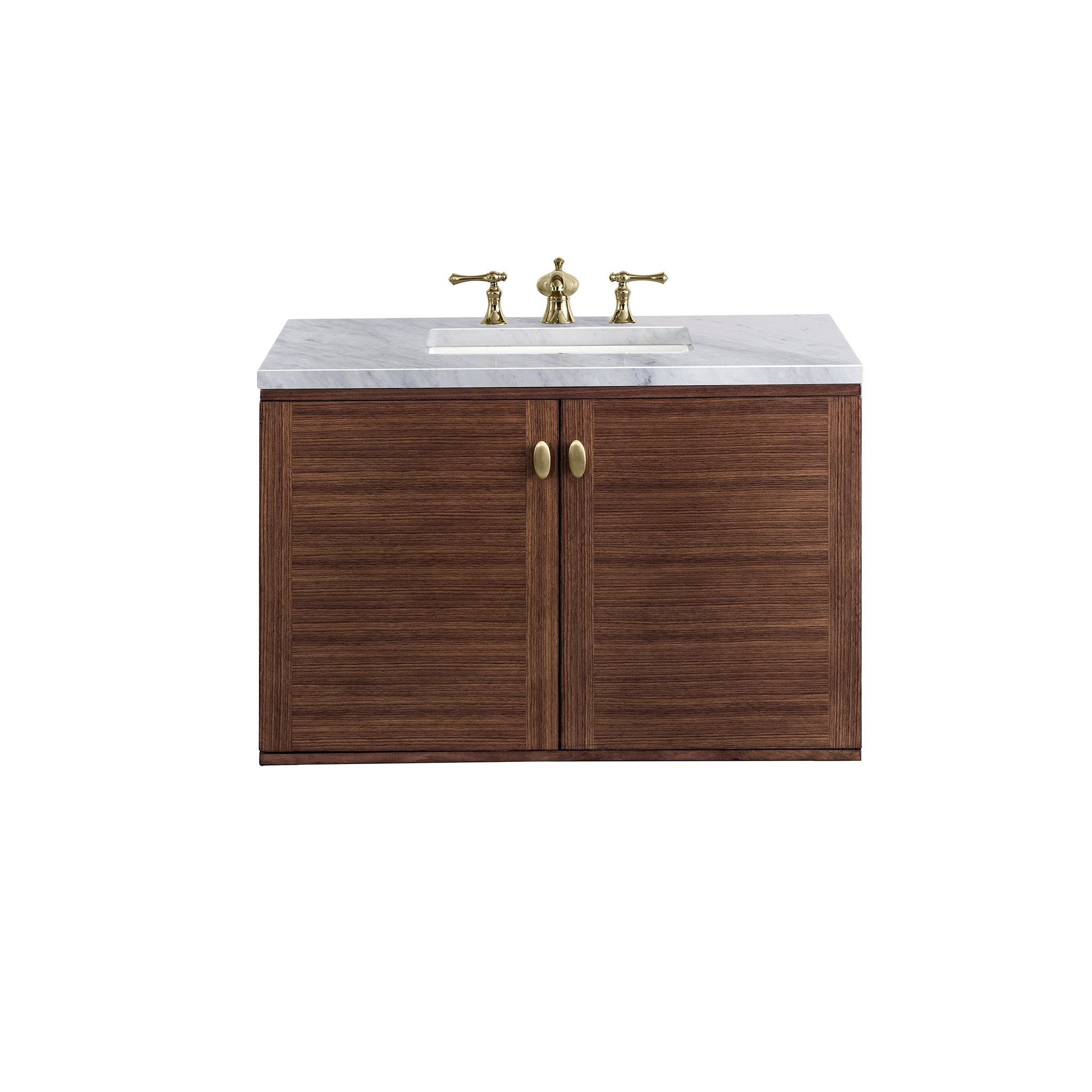 James Martin Amberly 36" Single Vanity in Mid-Century Walnut with 3cm Countertop