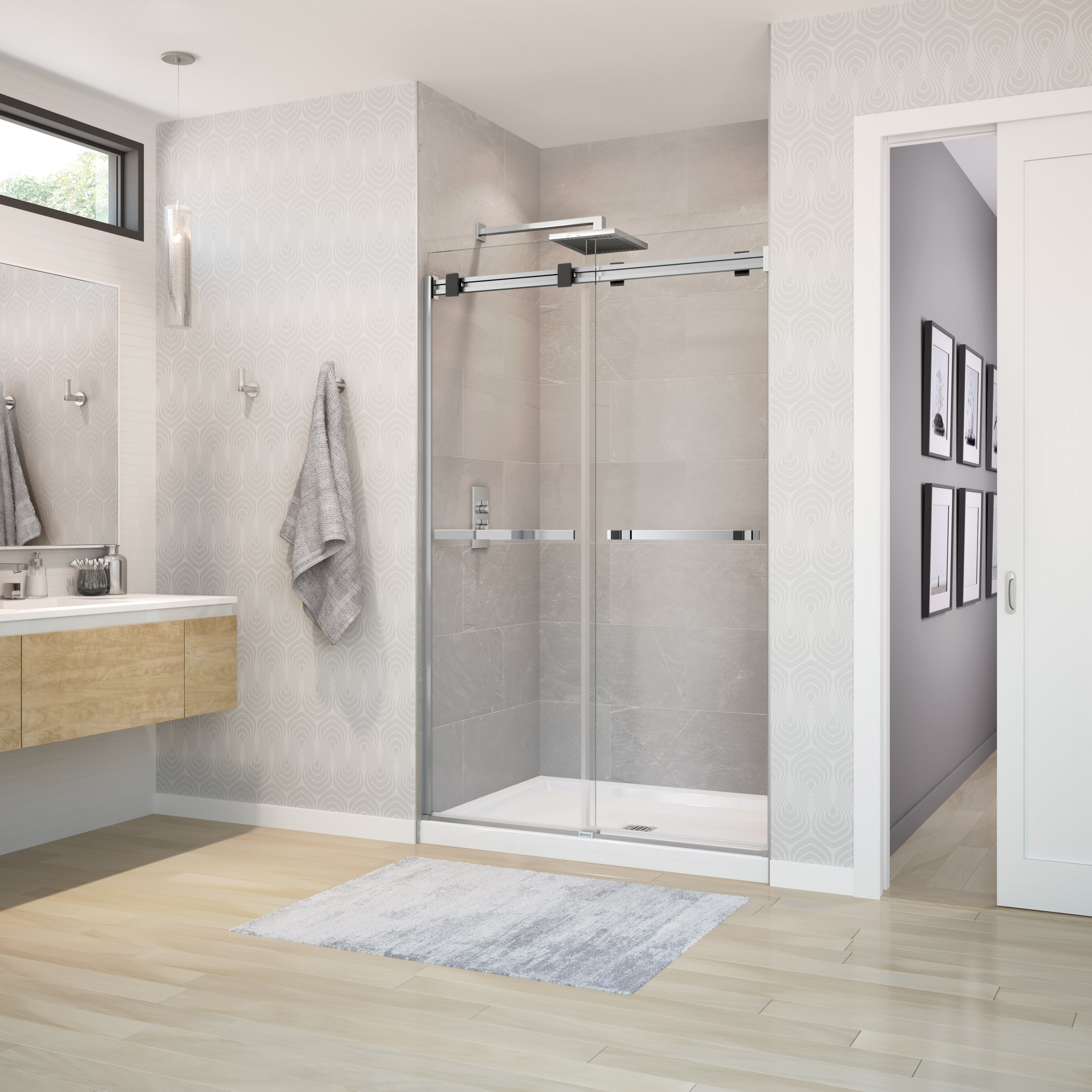 Maax Duel 44-47 x 70 ½-74 in. 8 mm Bypass Shower Door