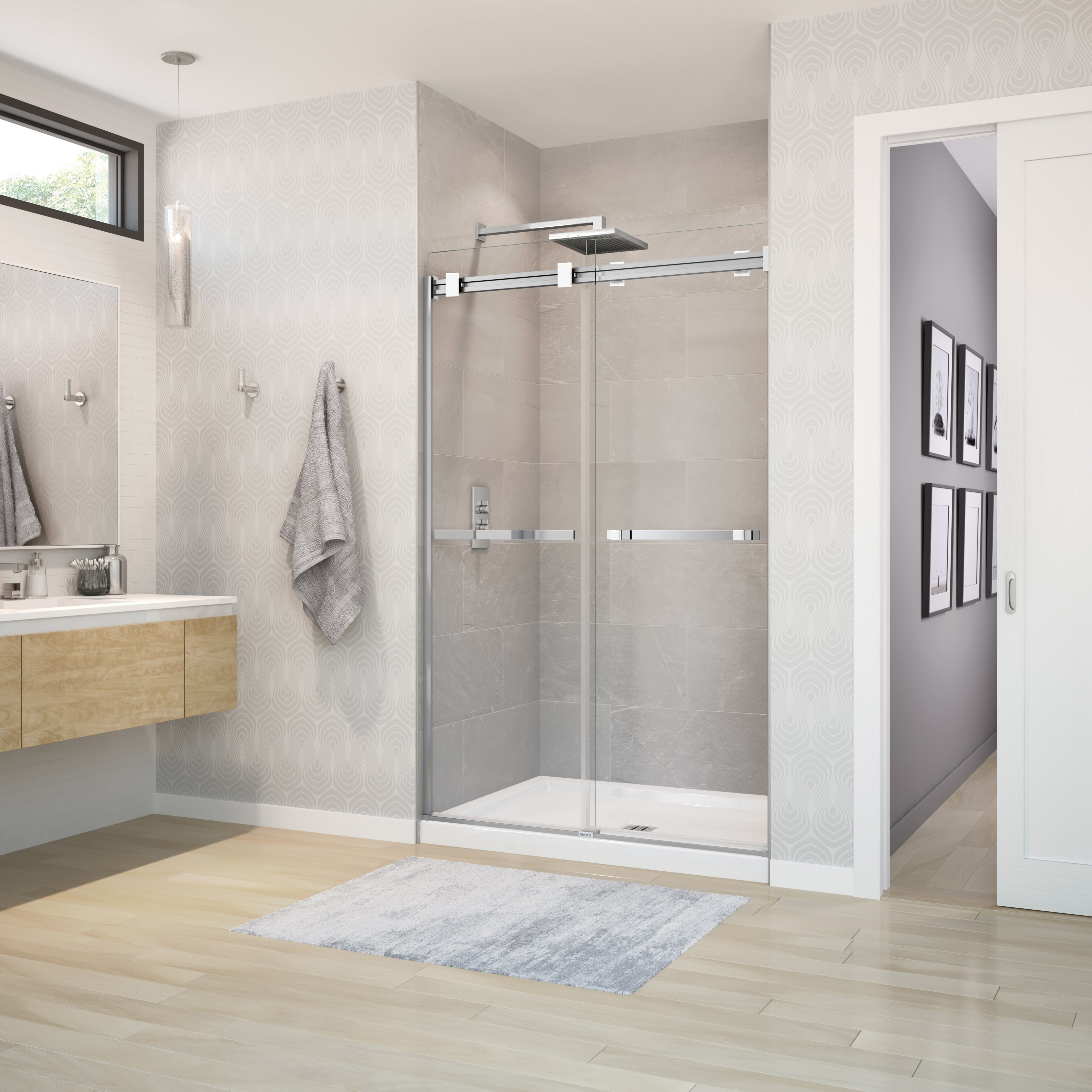 Maax Duel 44-47 x 70 ½-74 in. 8 mm Bypass Shower Door