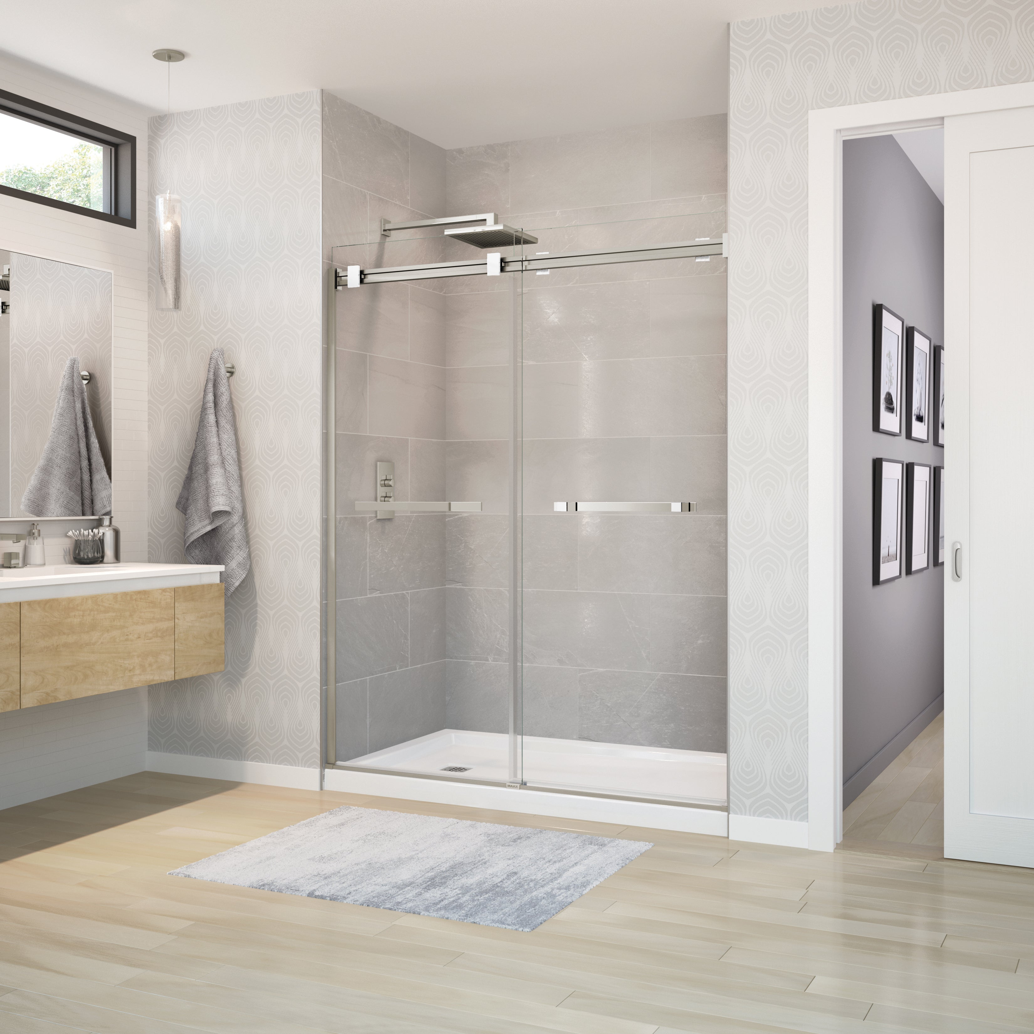 Maax Duel 56-58 ½ x 70 ½-74 in. 8mm Bypass Shower Door