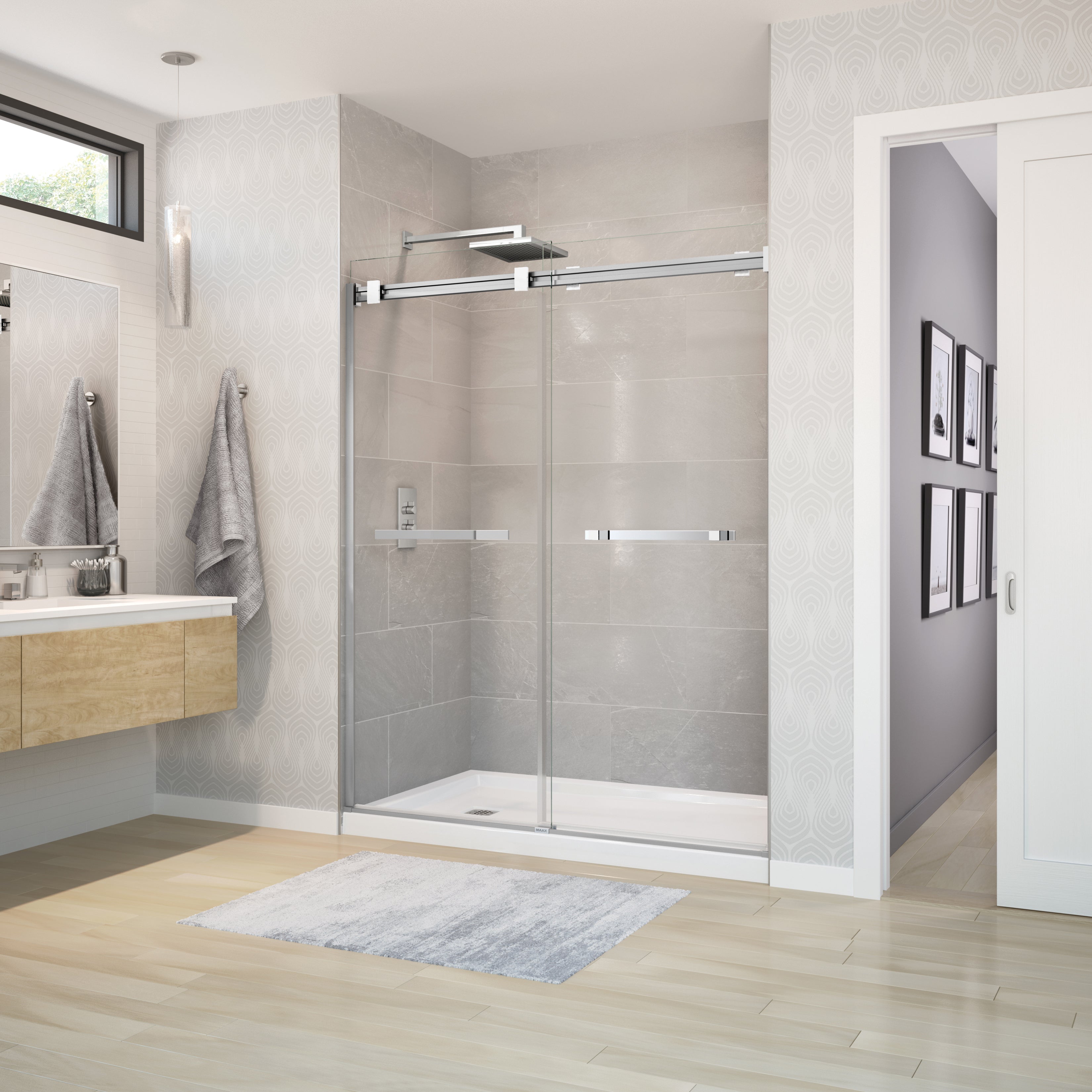 Maax Duel 56-58 ½ x 70 ½-74 in. 8mm Bypass Shower Door