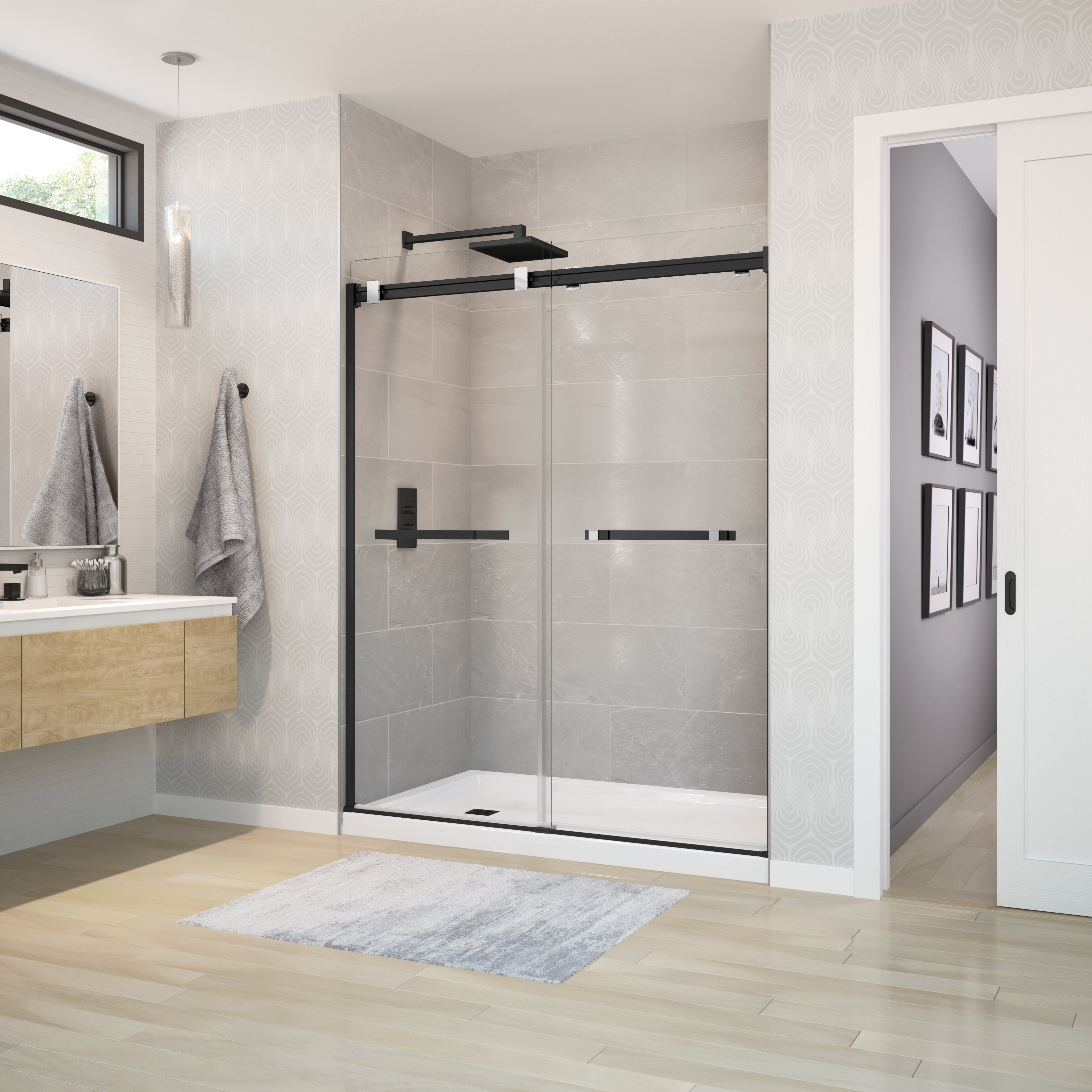 Maax Duel 56-58 ½ x 70 ½-74 in. 8mm Bypass Shower Door