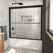 DreamLine Duet Plus 55 - 59 inch W x 58 inch H Semi-Frameless Bypass Tub Door