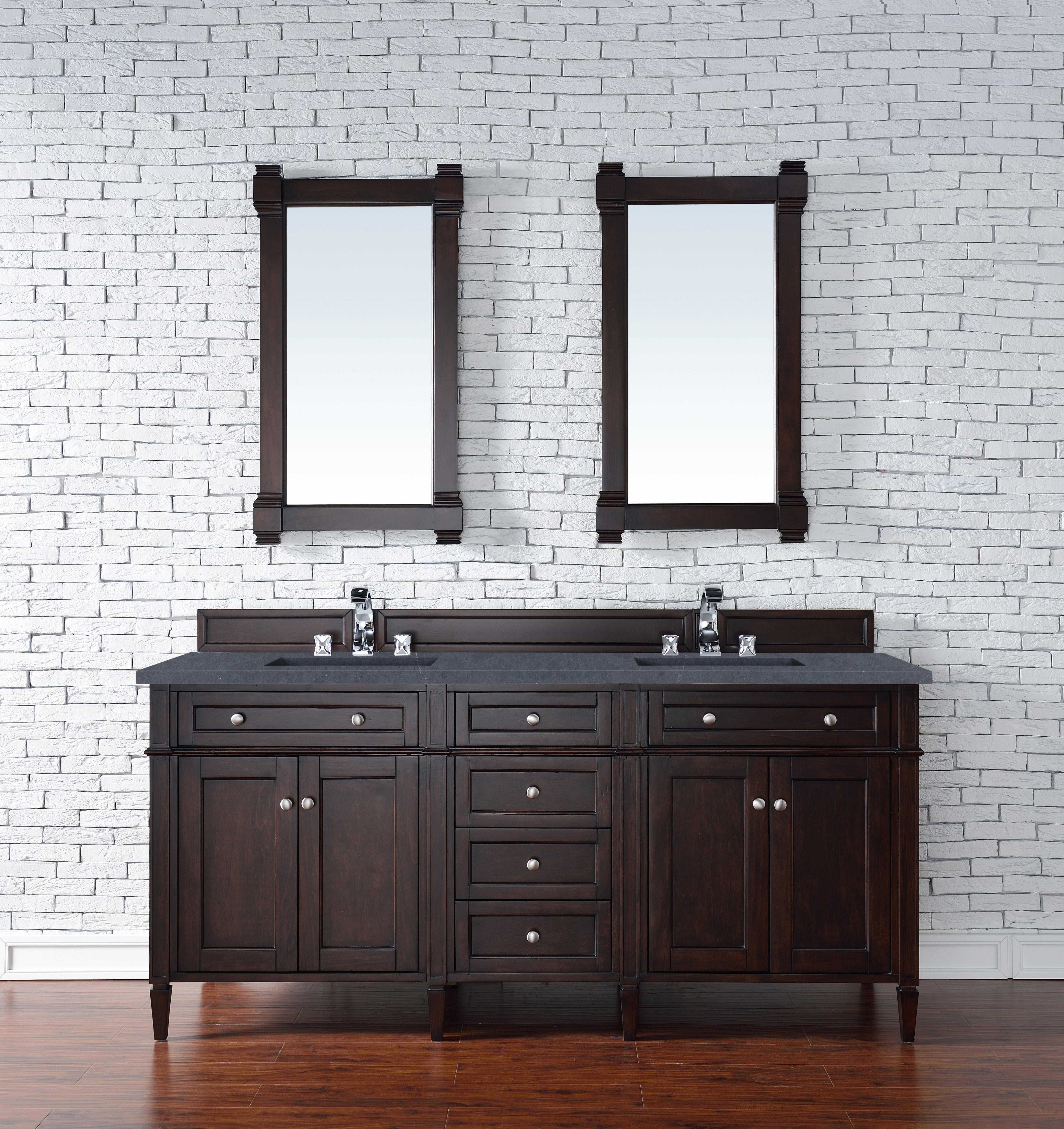 James Martin Brittany 72" Double Vanity in Burnished Mahogany with 3cm Countertop