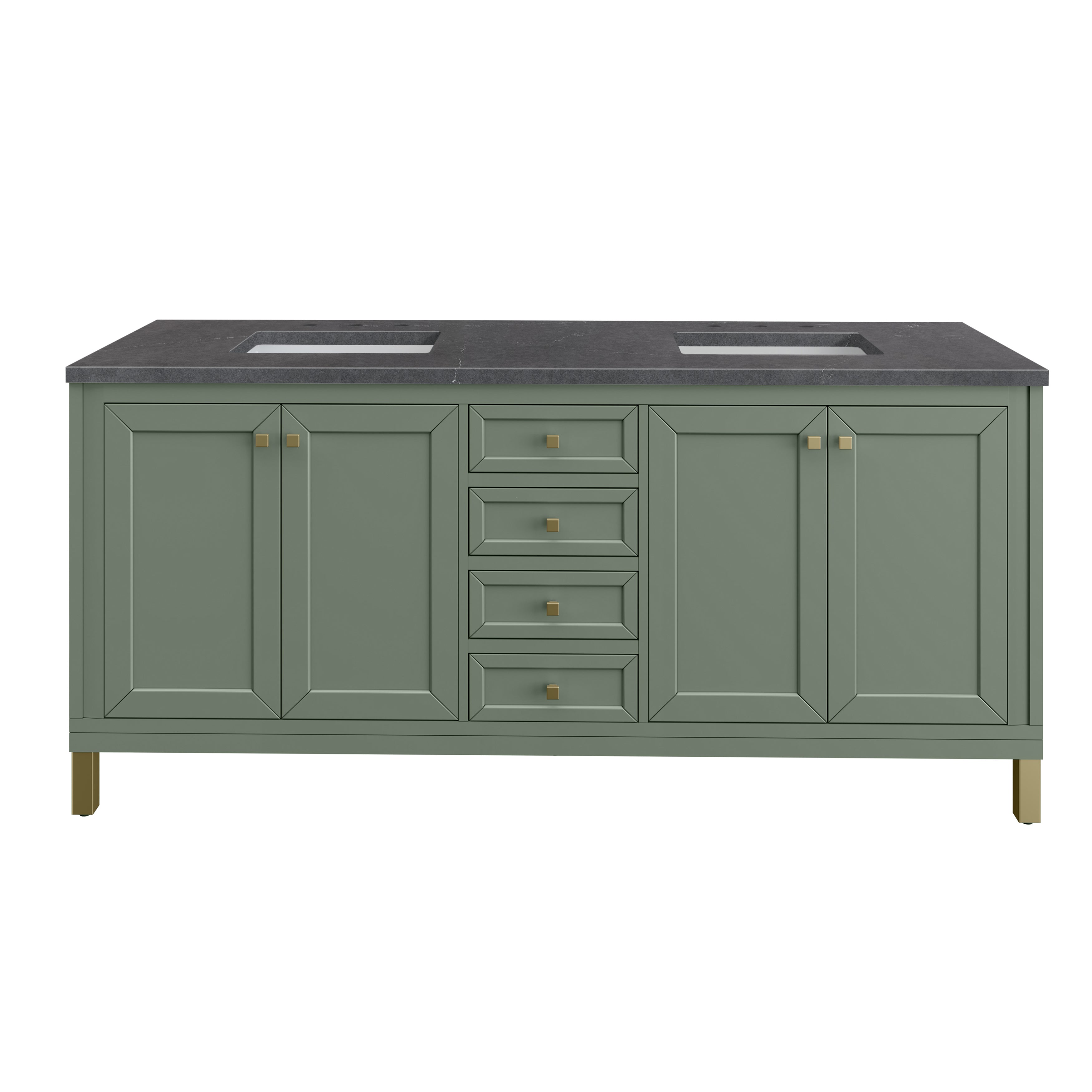 James Martin Chicago 72" Double Vanity in Smokey Celadon with 3cm Countertop