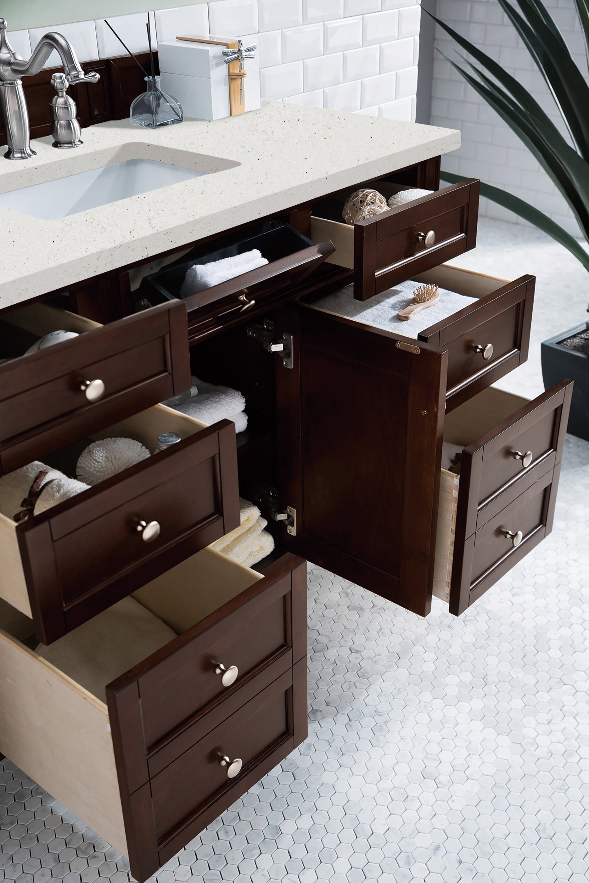 James Martin Brittany 48" Single Vanity in Burnished Mahogany with 3cm Countertop