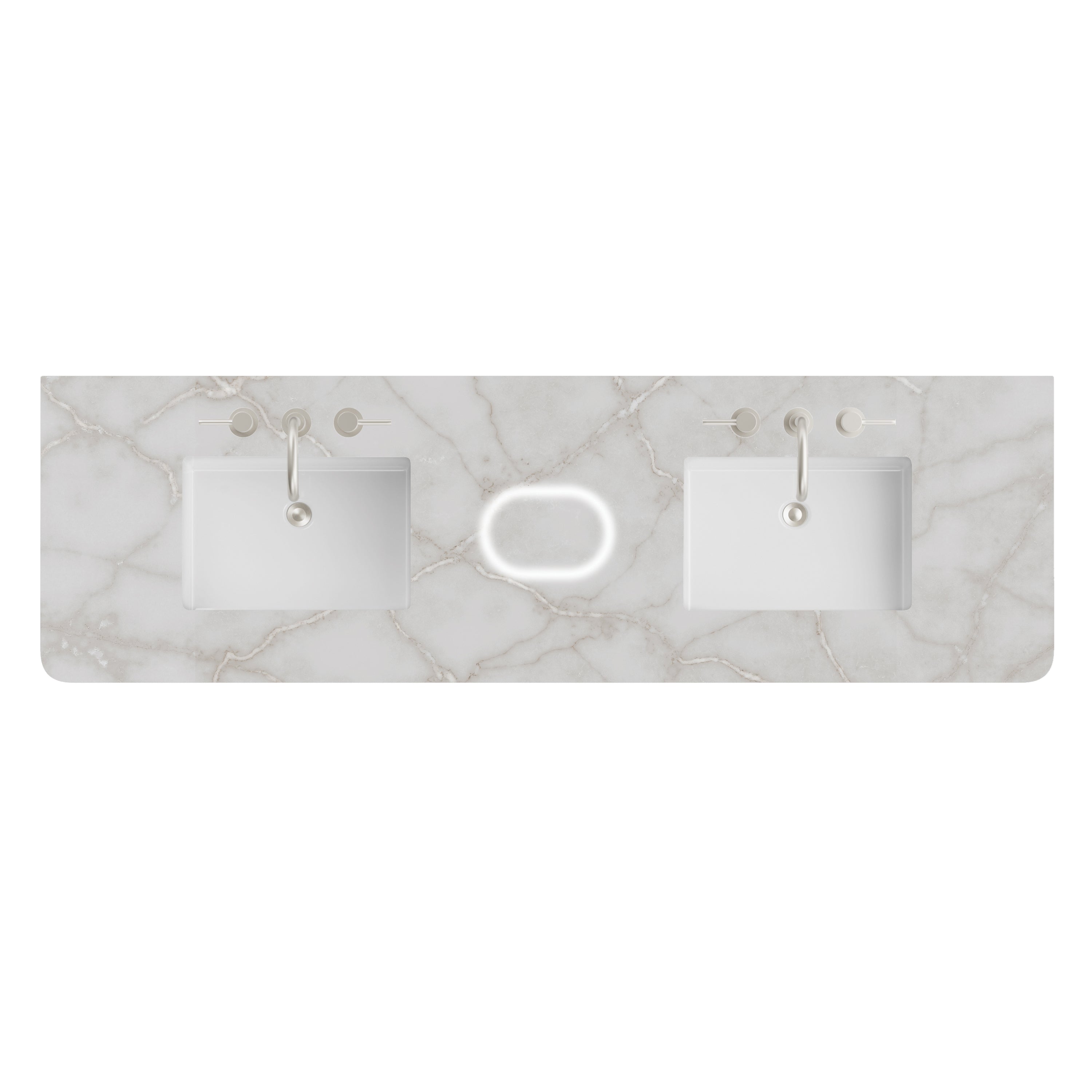 James Martin 72" Double Radius Cut Top with Sink & FreePower Wireless Charger, Widespread 3cm