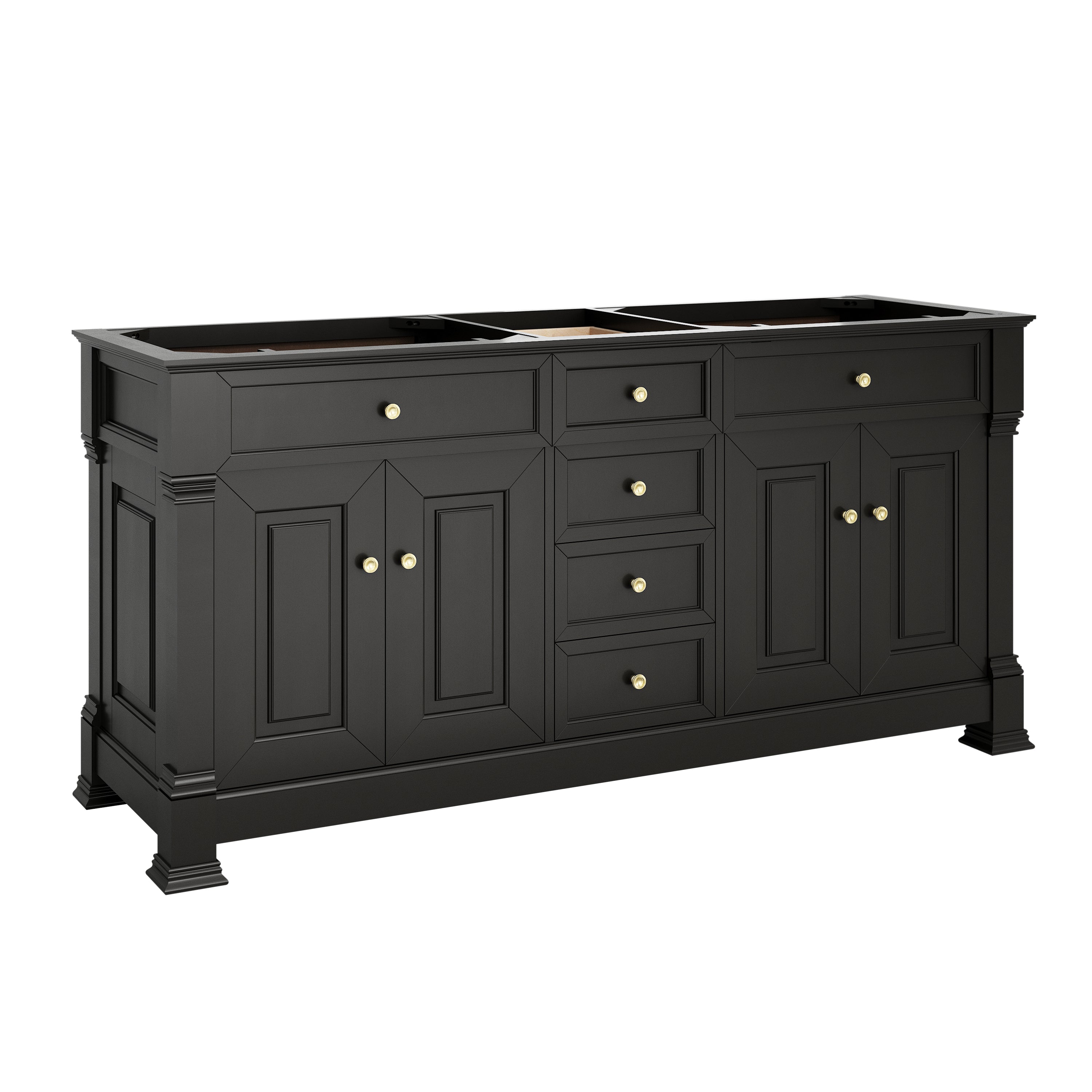 James Martin Brookfield 72" Double Vanity in Black Onyx with 3cm Countertop