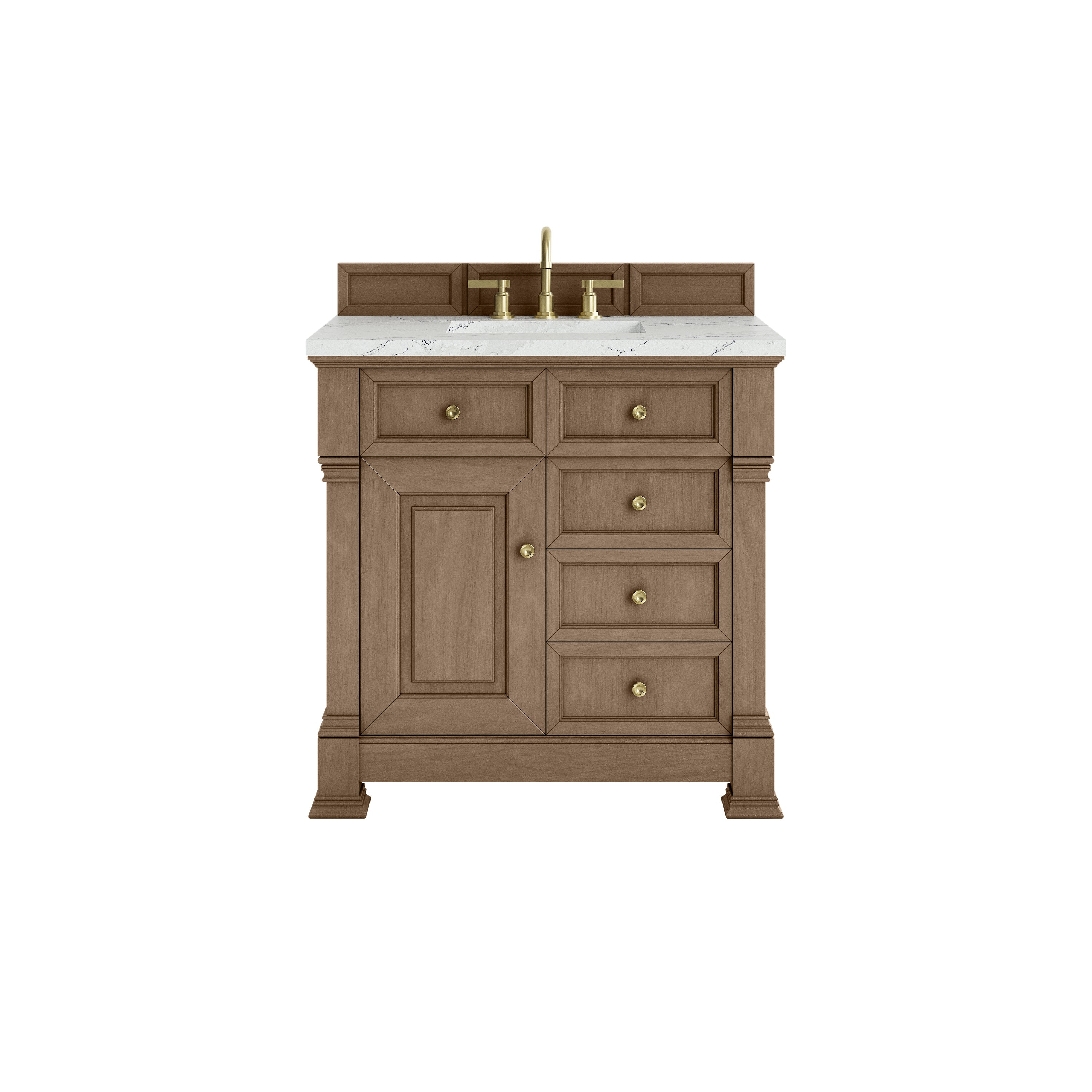 James Martin Brookfield 36" Single Vanity in Pecan with 3cm Countertop