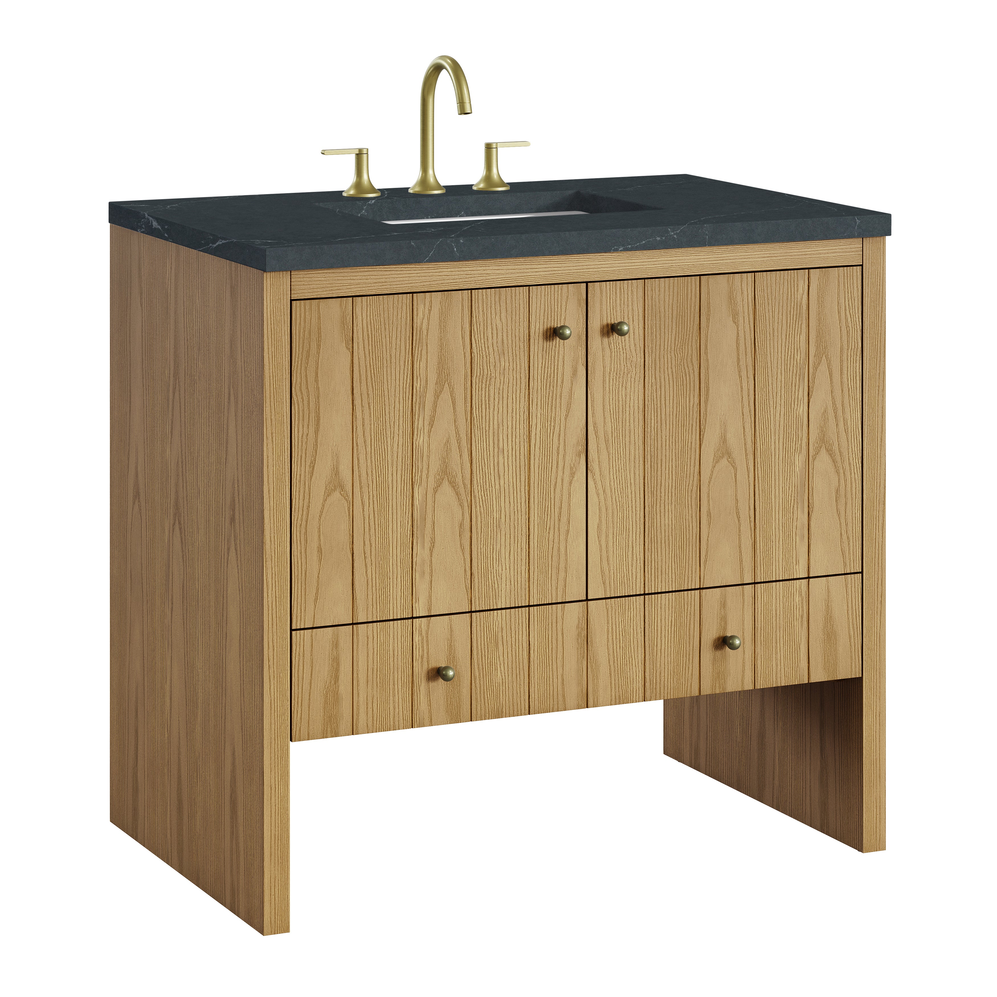 James Martin Hudson 36" Single Vanity in Light Natural Oak with 3cm Countertop