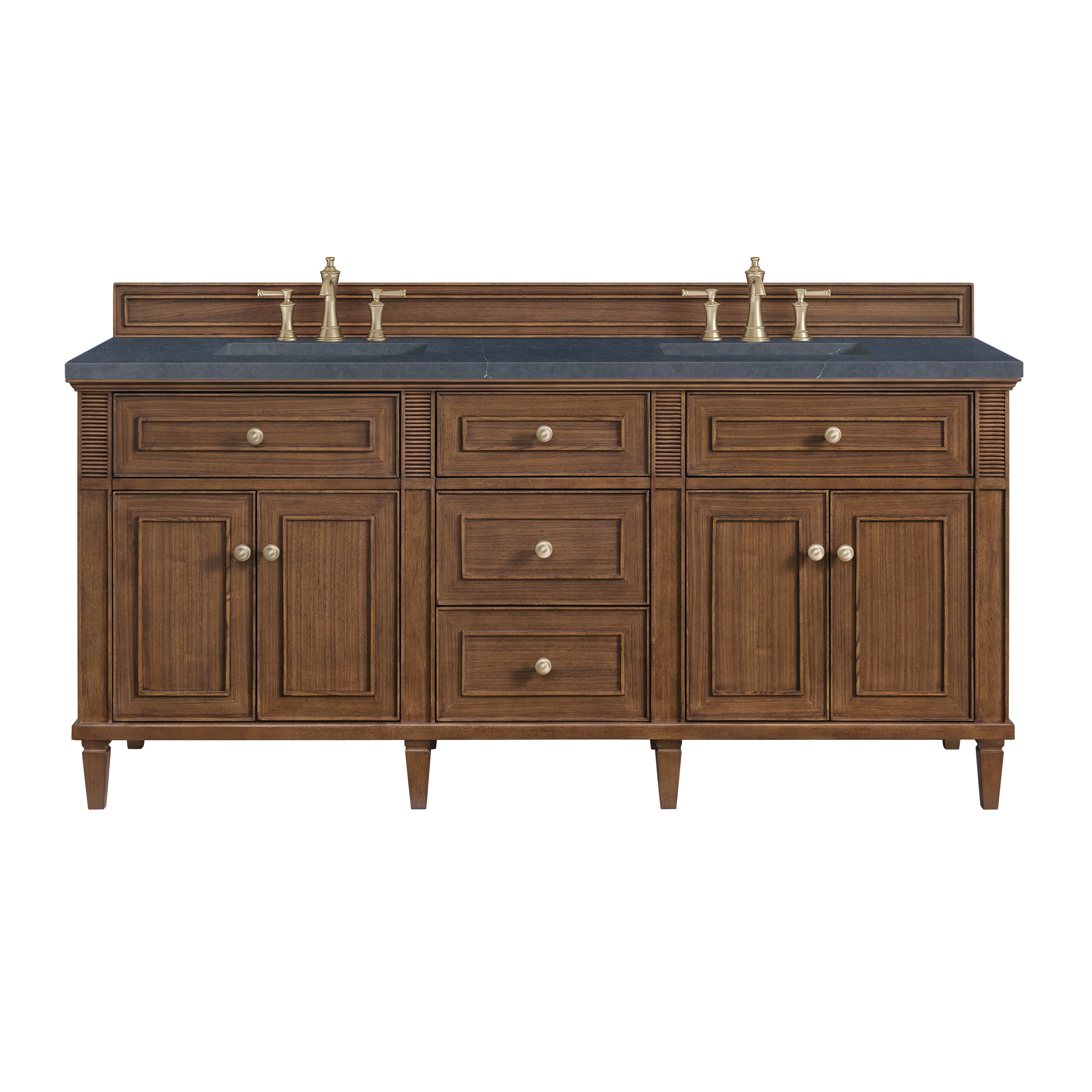 James Martin Lorelai 72"Double Vanity in Mid-Century Walnut with 3cm Countertop