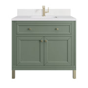 James Martin Chicago 36" Single Vanity in Smokey Celadon with 3cm Countertop