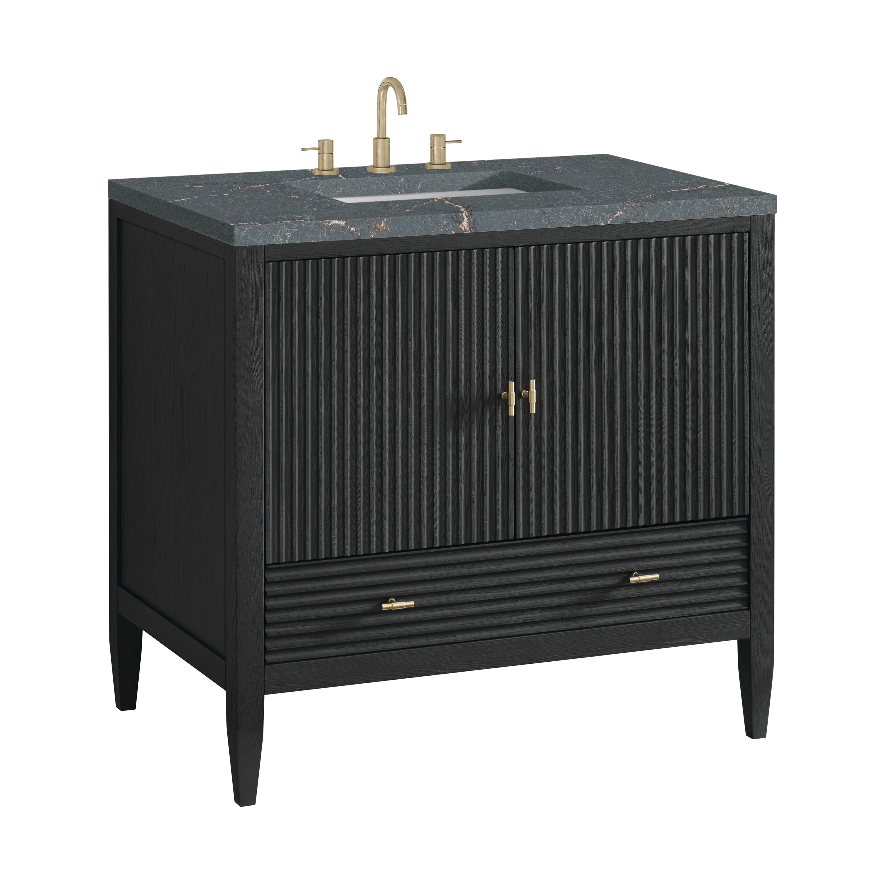 James Martin Myrrin 36" Vanity in Carbon Oak with 3cm Countertop