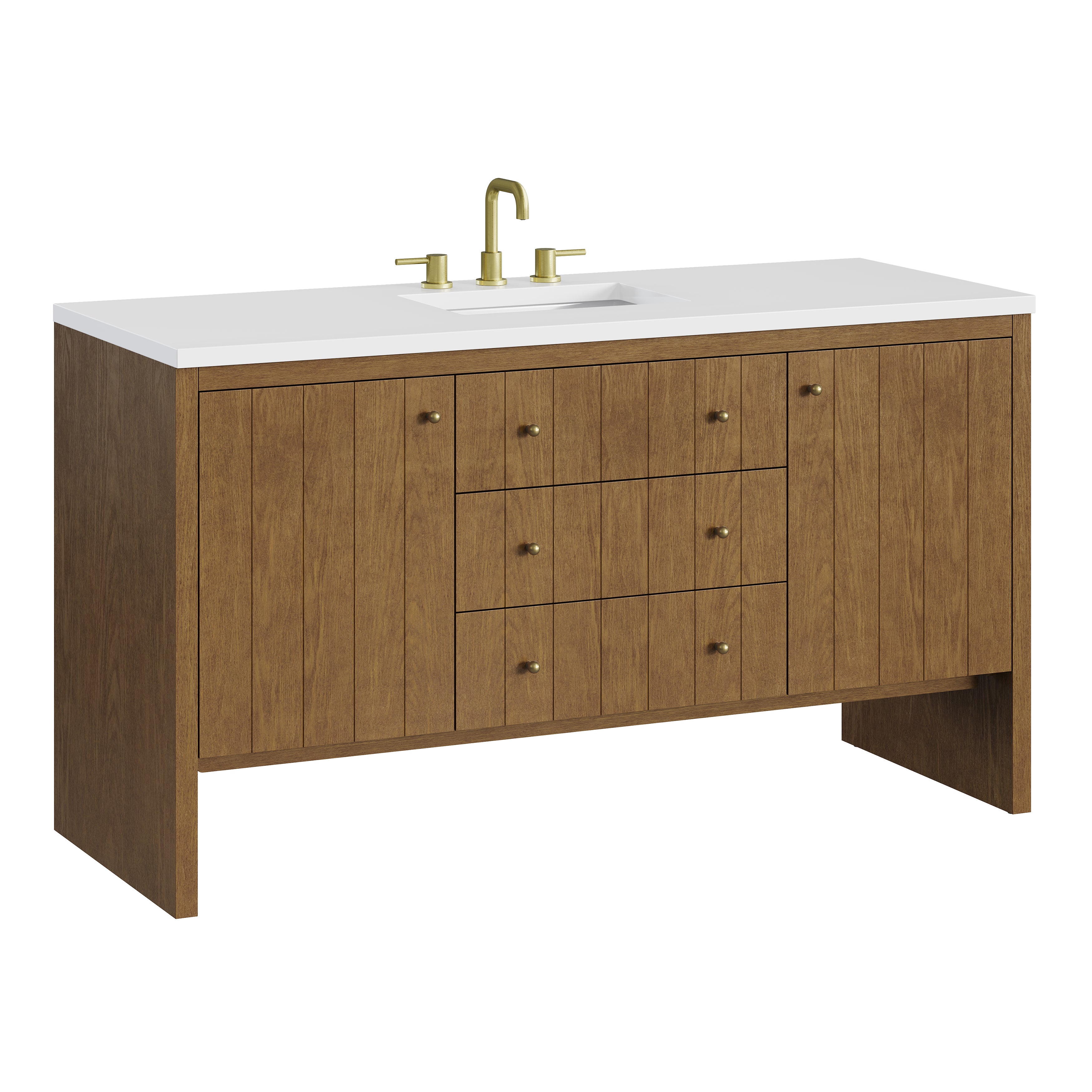 James Martin Hudson 60" Single Vanity in Honey Oak with 3cm Countertop