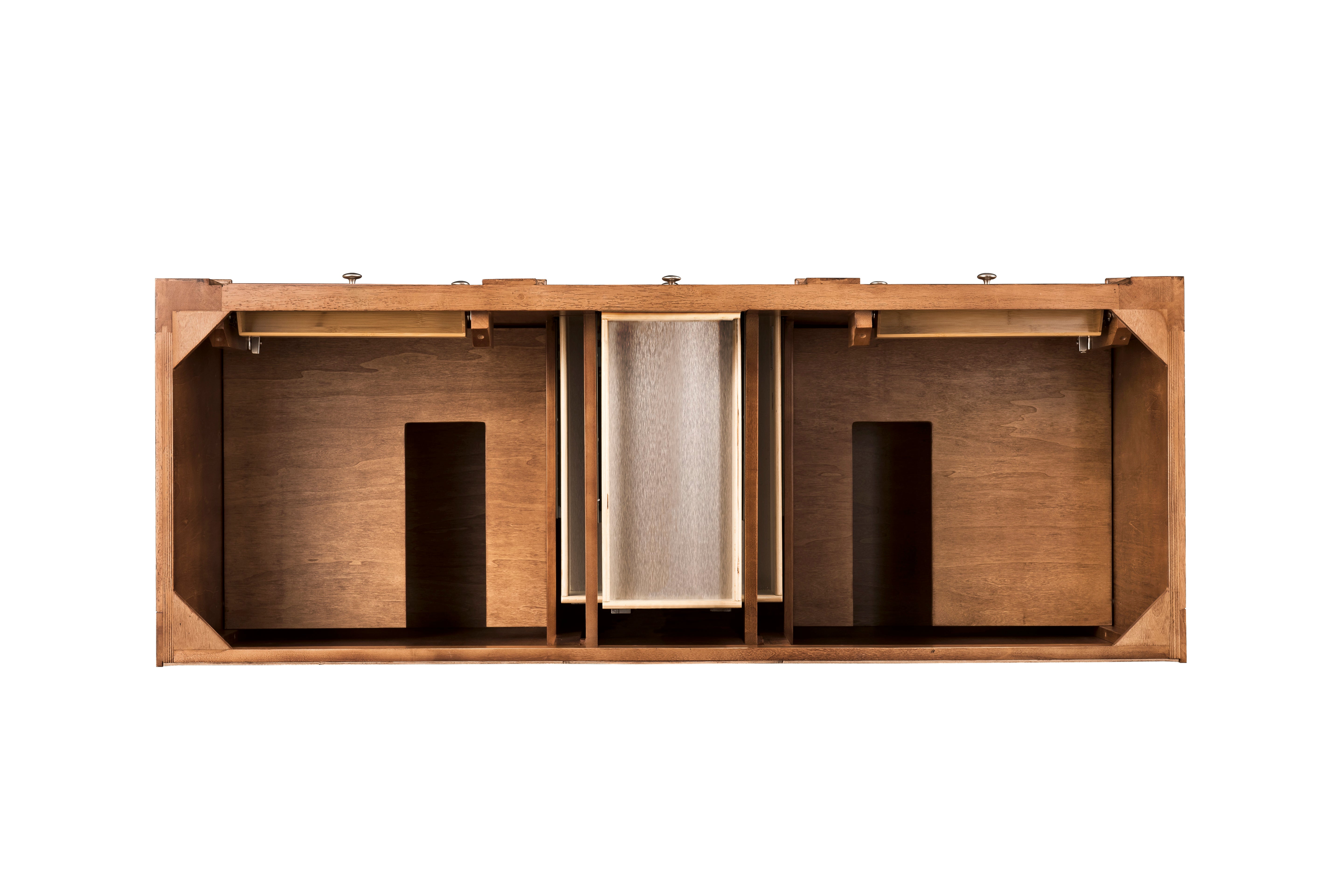James Martin Bristol 60" Double Vanity in Saddle Brown with 3cm Countertop and FreePower Wireless Charger