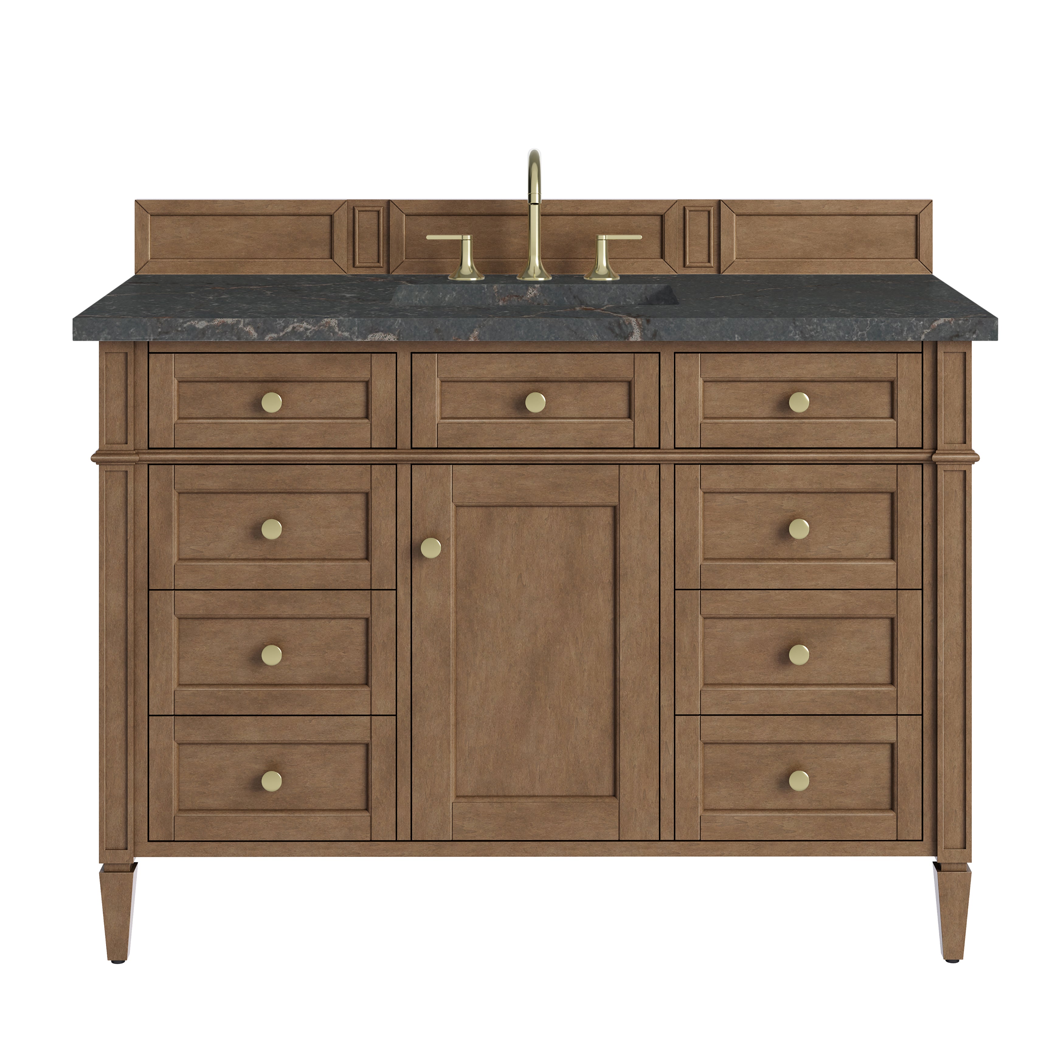 James Martin Brittany 48" Single Vanity in Pecan with 3cm Countertop and FreePower Wireless Charger