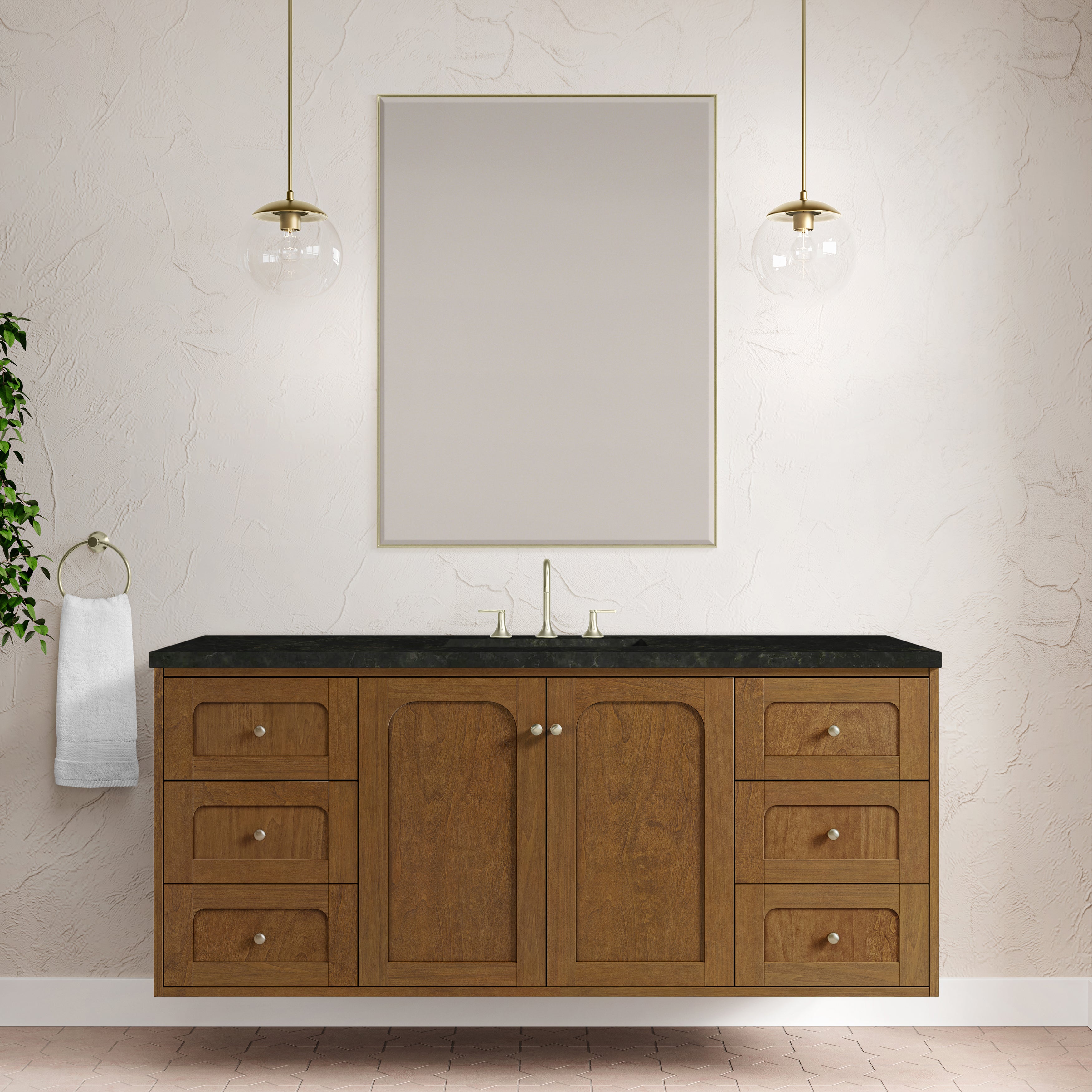 James Martin Laurent 60" Single Vanity in Honey Oak with 3cm Countertop