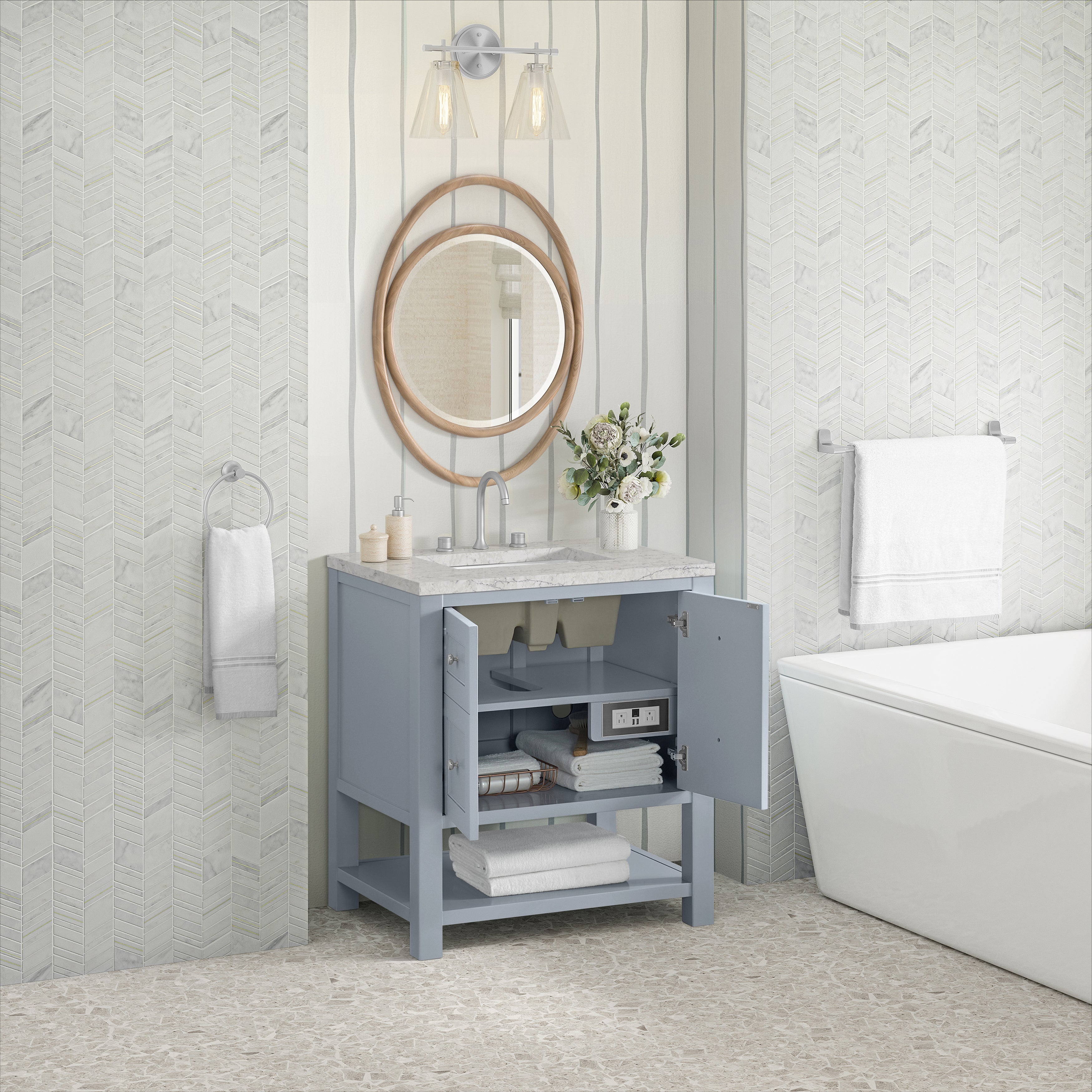James Martin Breckenridge 30" Single in Serenity Blue with 3cm Countertop