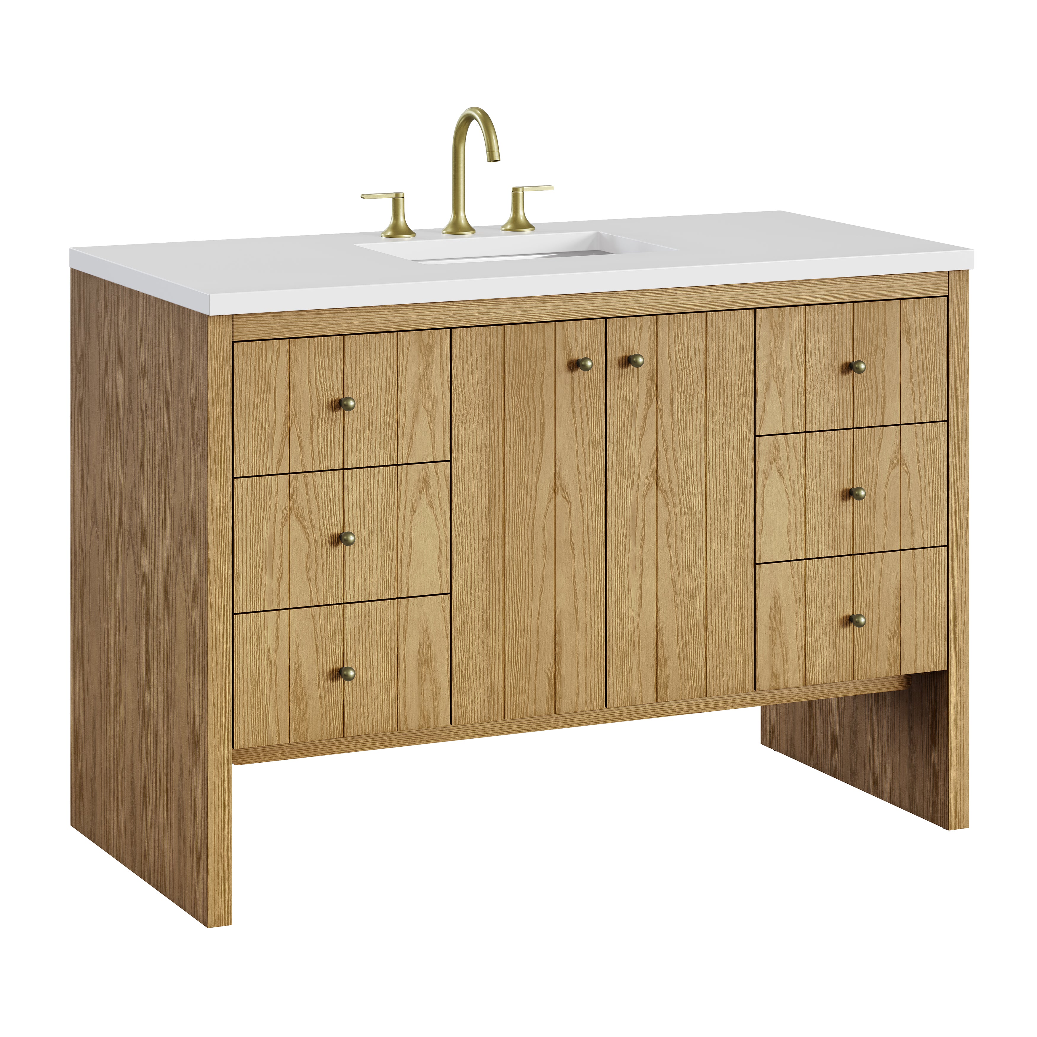 James Martin Hudson 48" Single Vanity in Light Natural Oak with 3cm Countertop