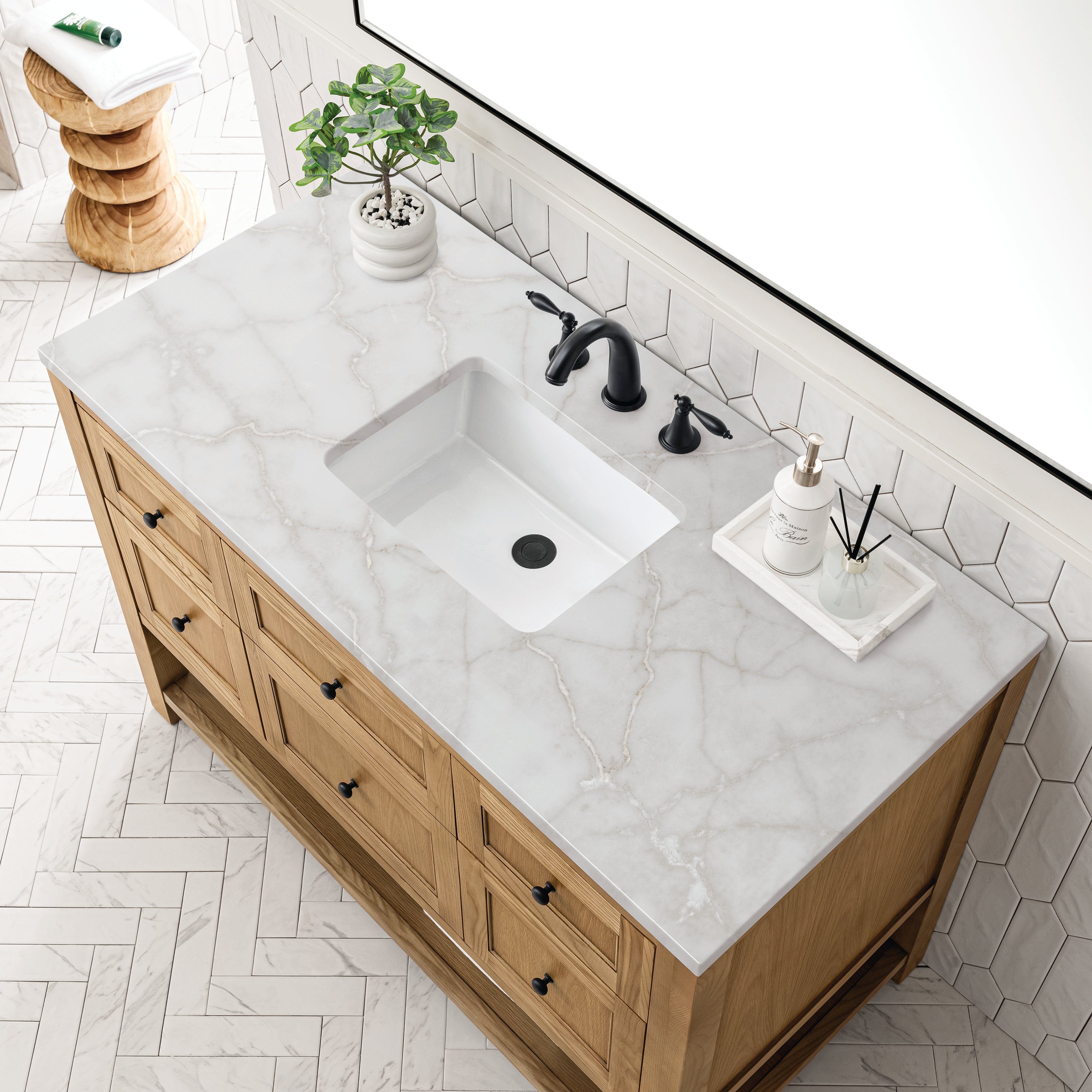 James Martin Breckenridge 48" Single Vanity in Light Natural Oak with 3cm Countertop
