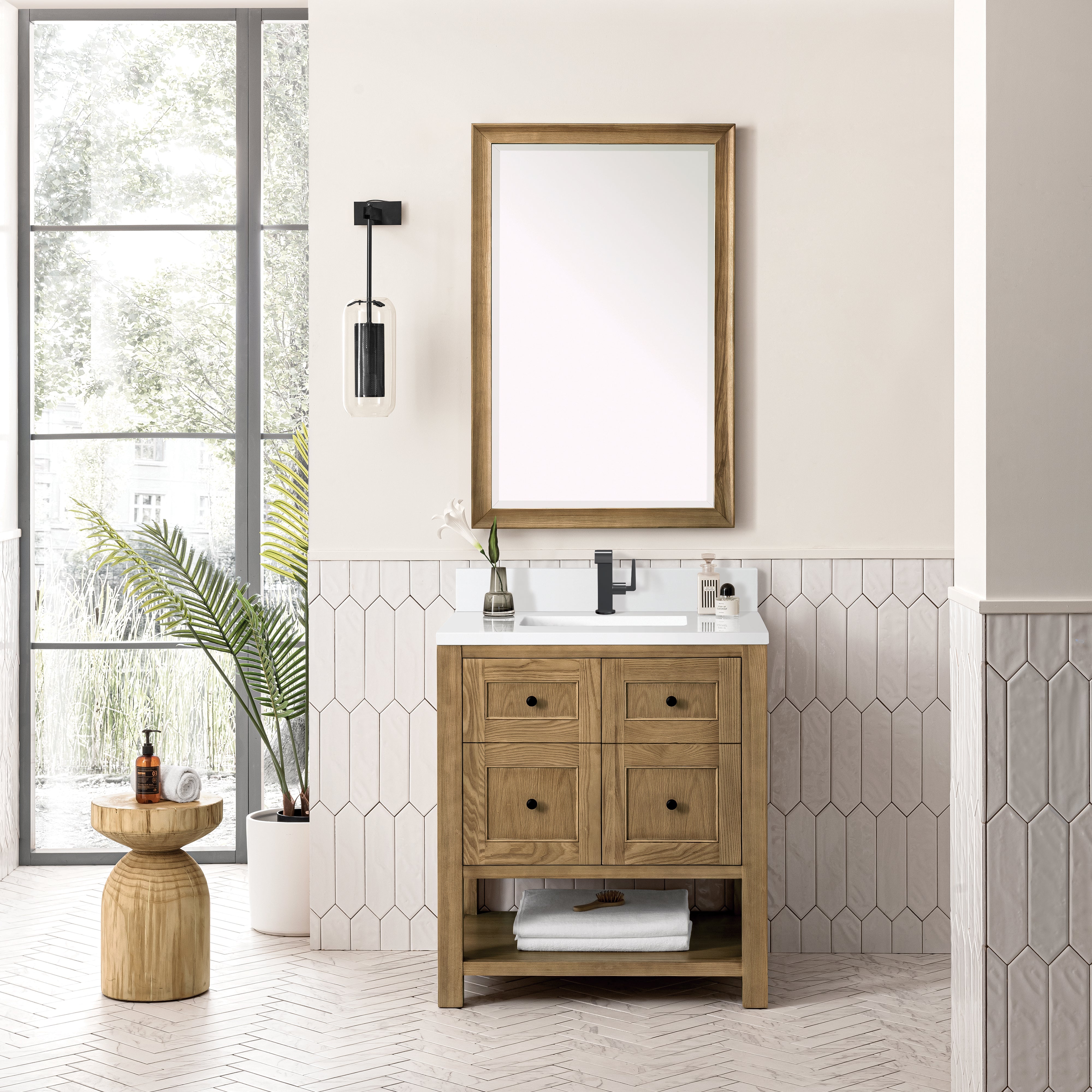 James Martin Breckenridge 30" Single Vanity in Light Natural Oak with 3cm Countertop