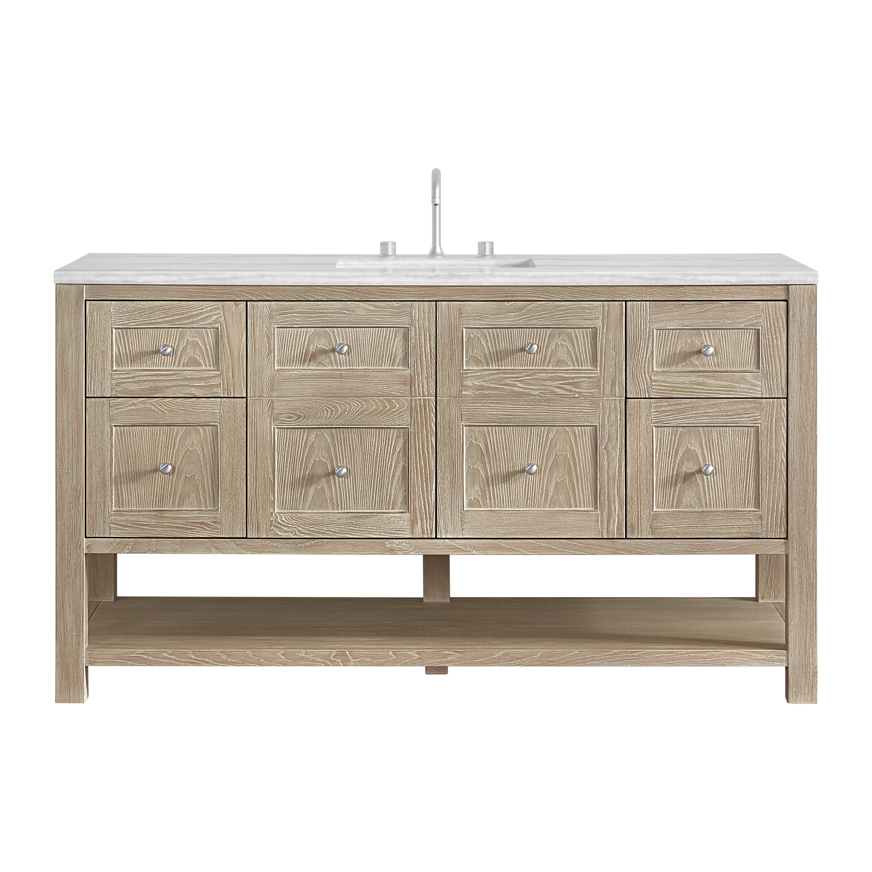 James Martin Breckenridge 60" Single Vanity in Whitewashed Oak with 3cm Countertop