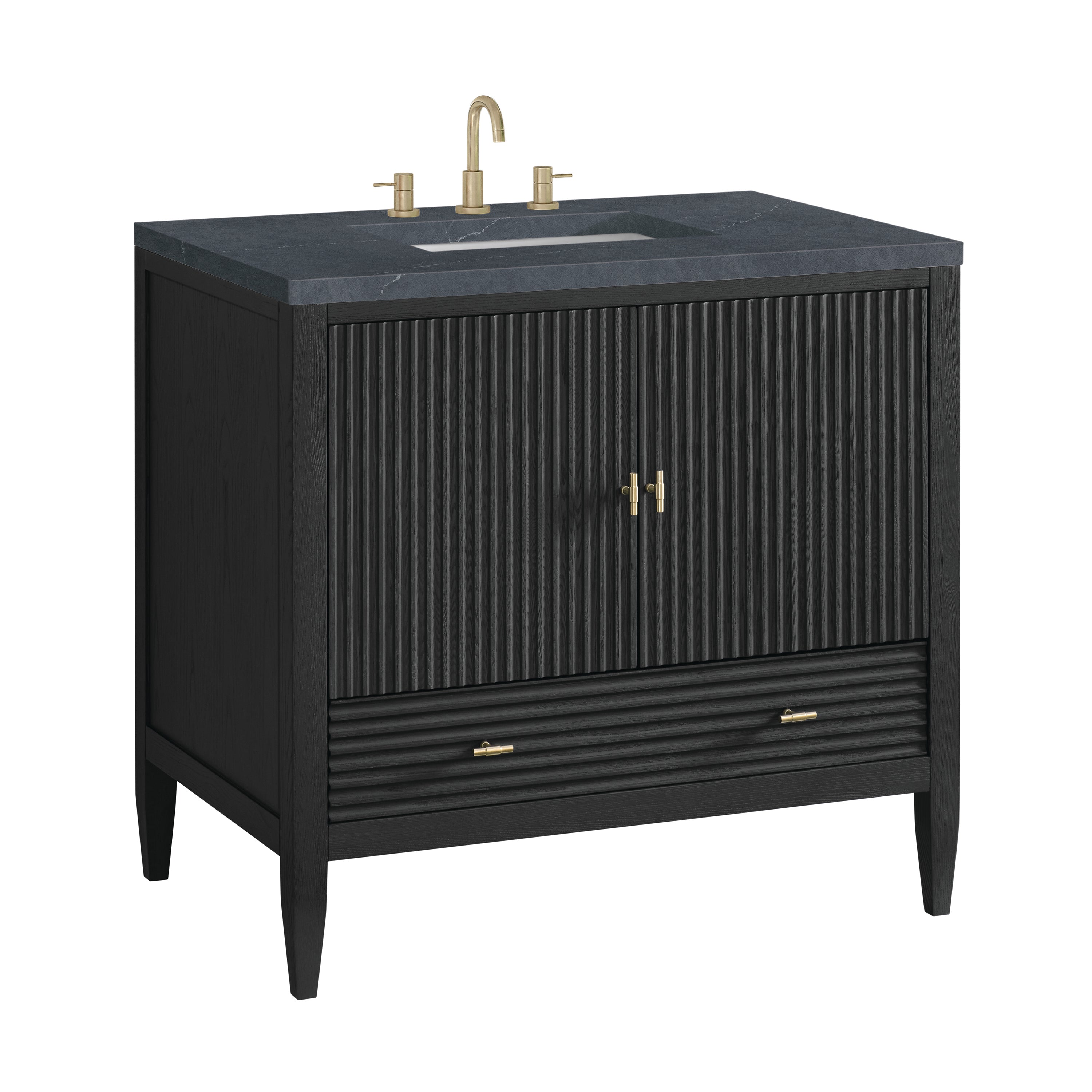 James Martin Myrrin 36" Vanity in Carbon Oak with 3cm Countertop