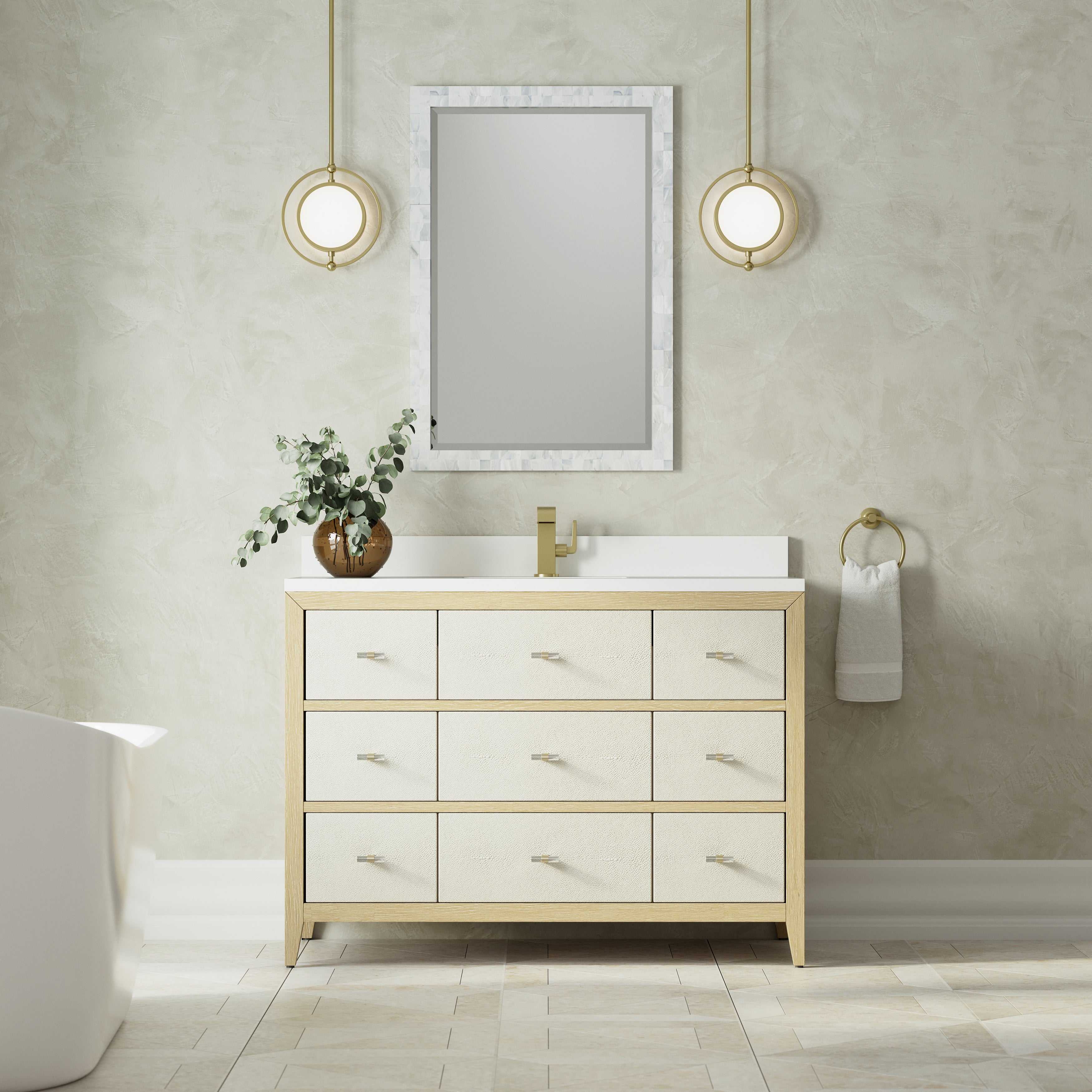 James Martin Celeste 48" Single Vanity in Sunwashed Oak with 3cm Countertop