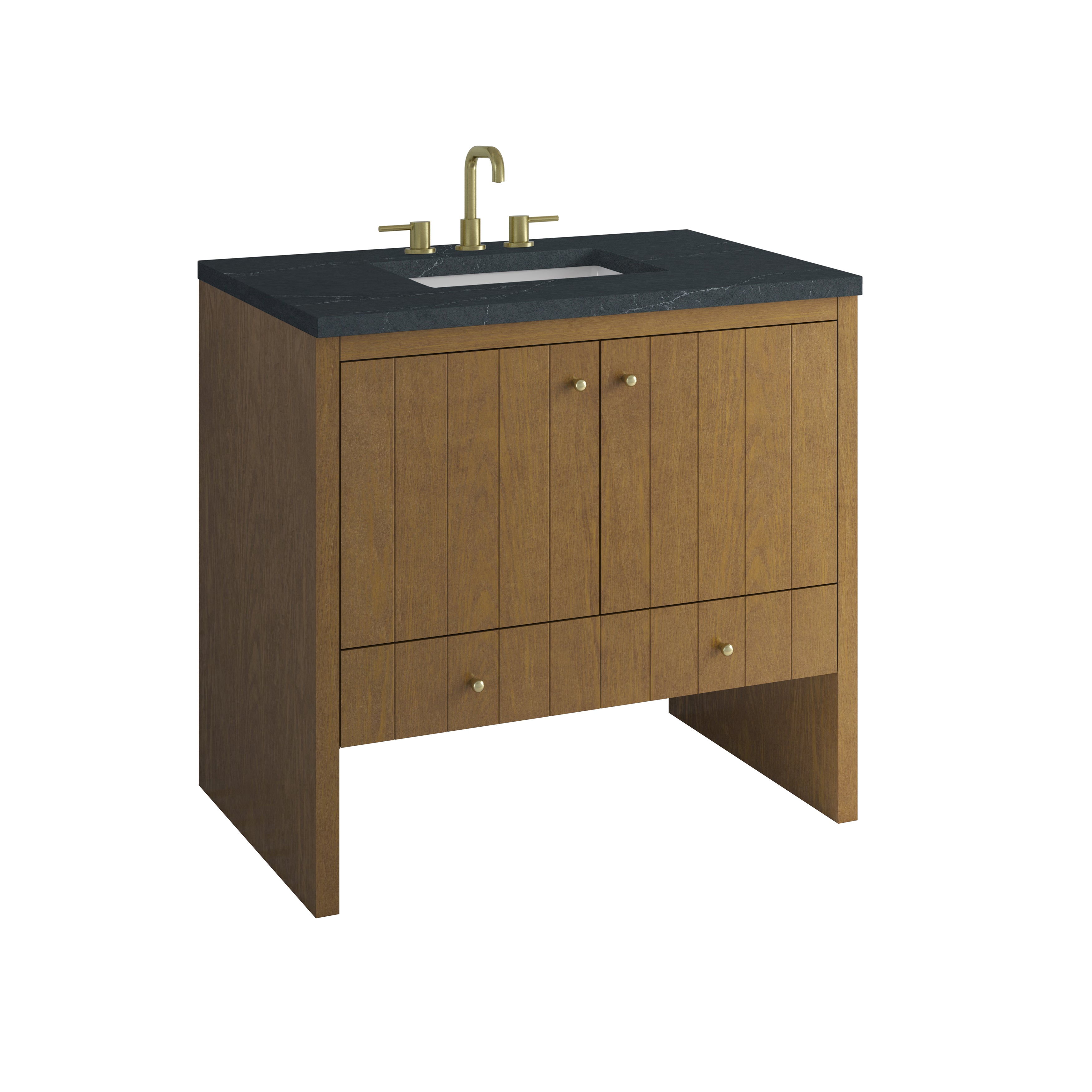 James Martin Hudson 36" Single Vanity in Honey Oak with 3cm Countertop