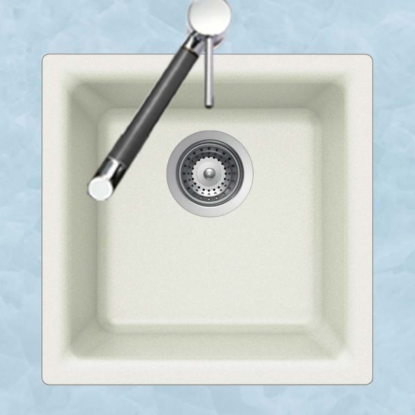 Houzer Quartztone 16" Granite Composite Dual Mount Single Bowl Bar Sink